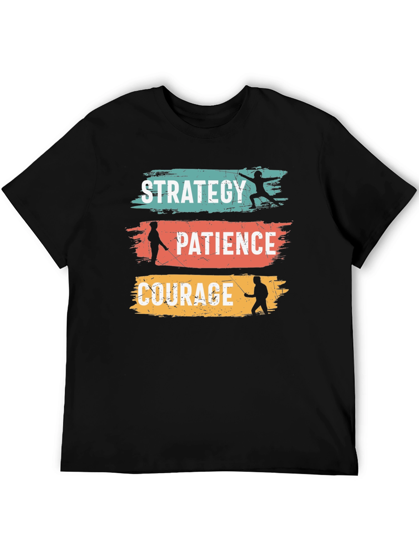 Strategy Patience Courage Black Graphic Tee