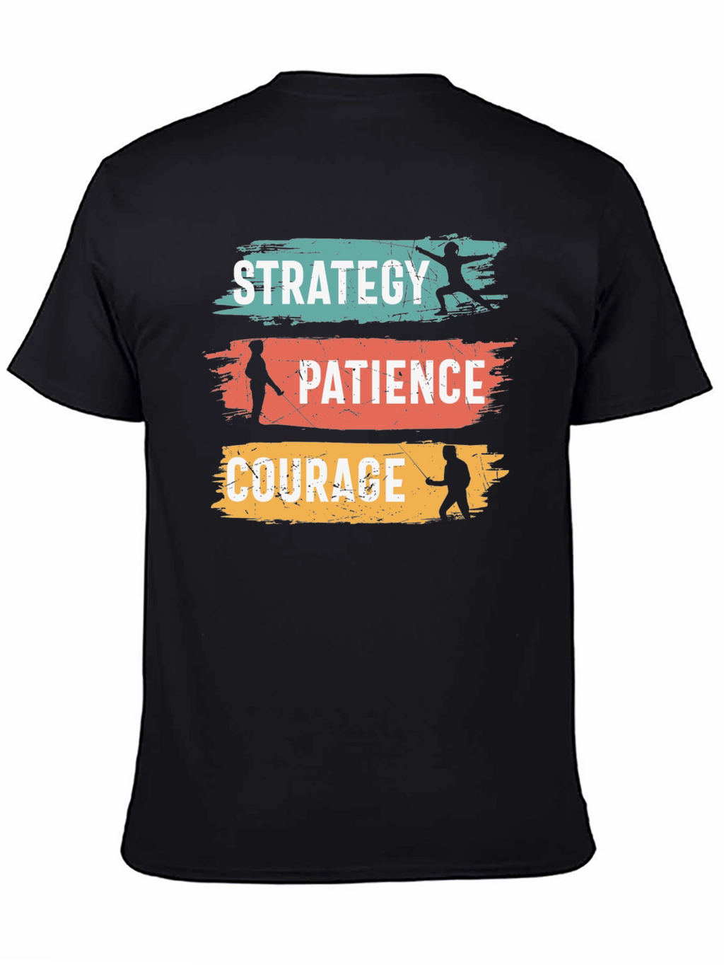 Strategy Patience Courage Black Graphic Tee