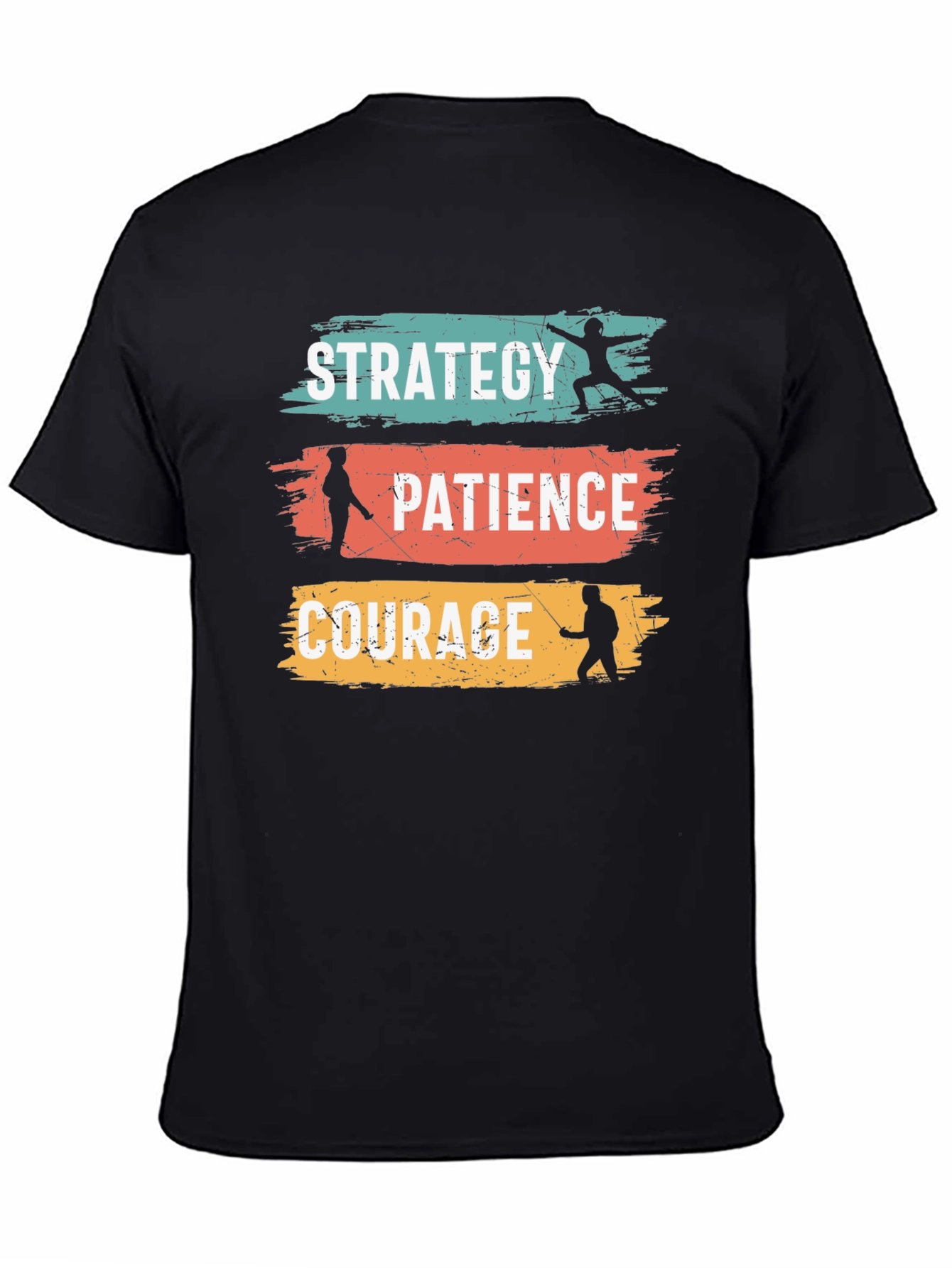 Strategy Patience Courage Black Graphic Tee
