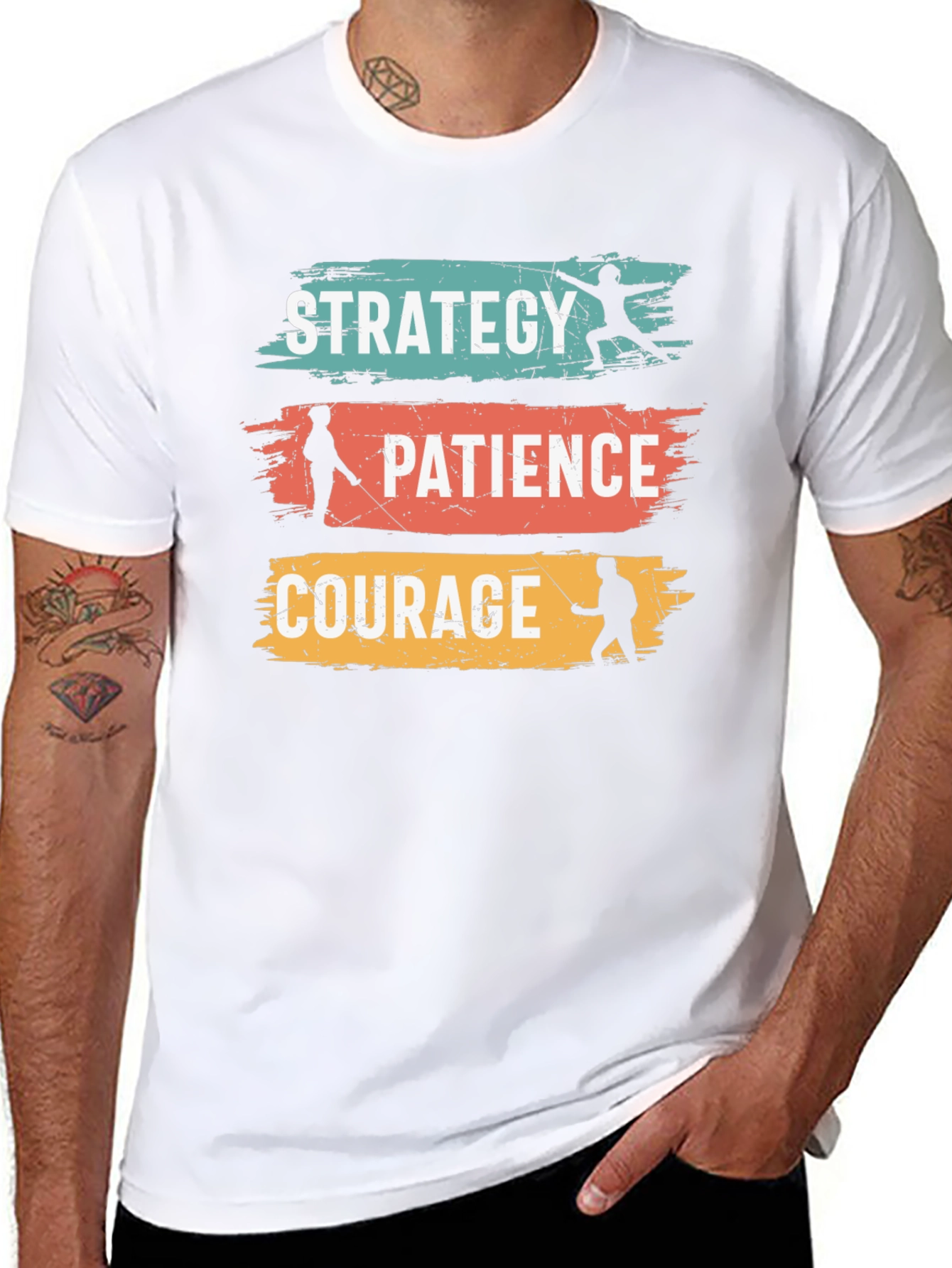 Strategy Patience Courage Black Graphic Tee