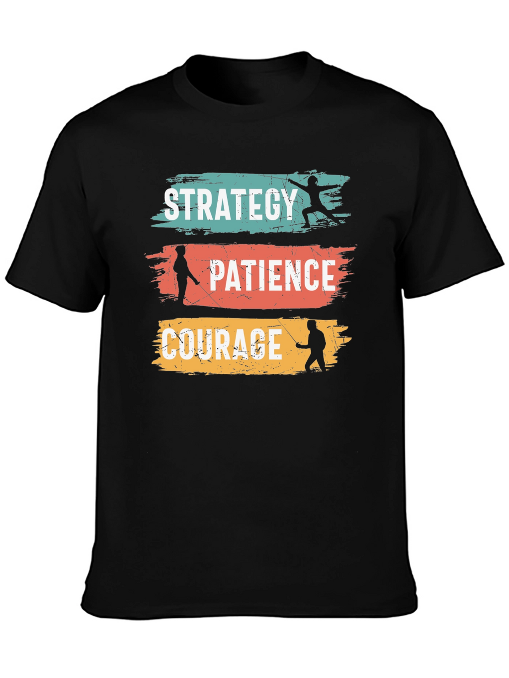 Strategy Patience Courage Black Graphic Tee