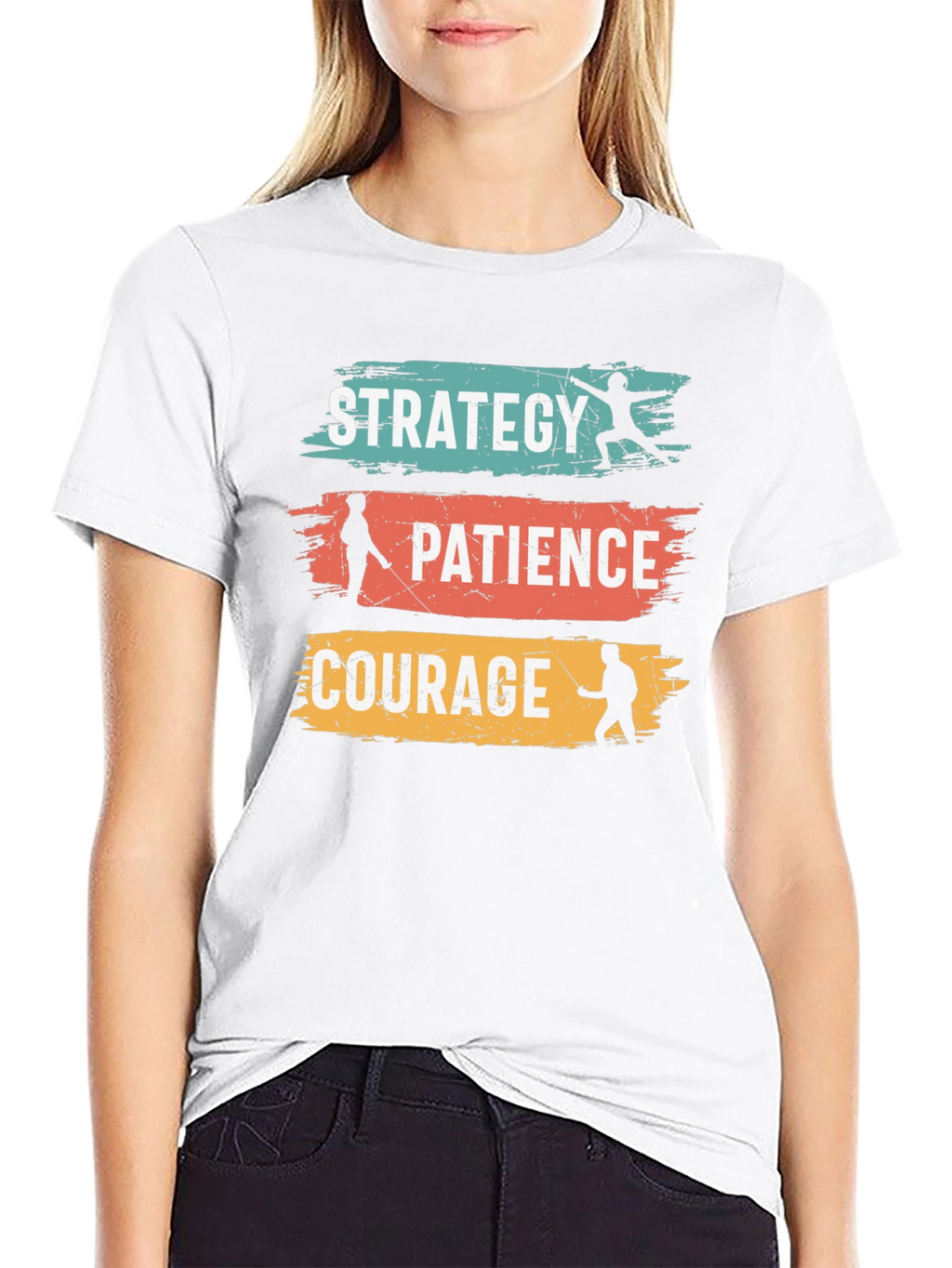 Strategy Patience Courage Black Graphic Tee