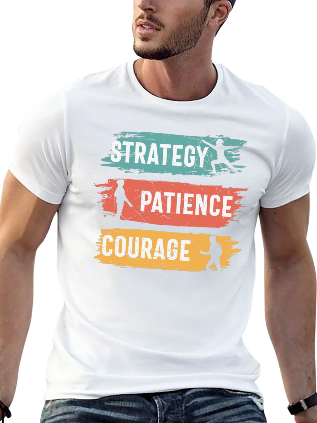 Strategy Patience Courage Black Graphic Tee
