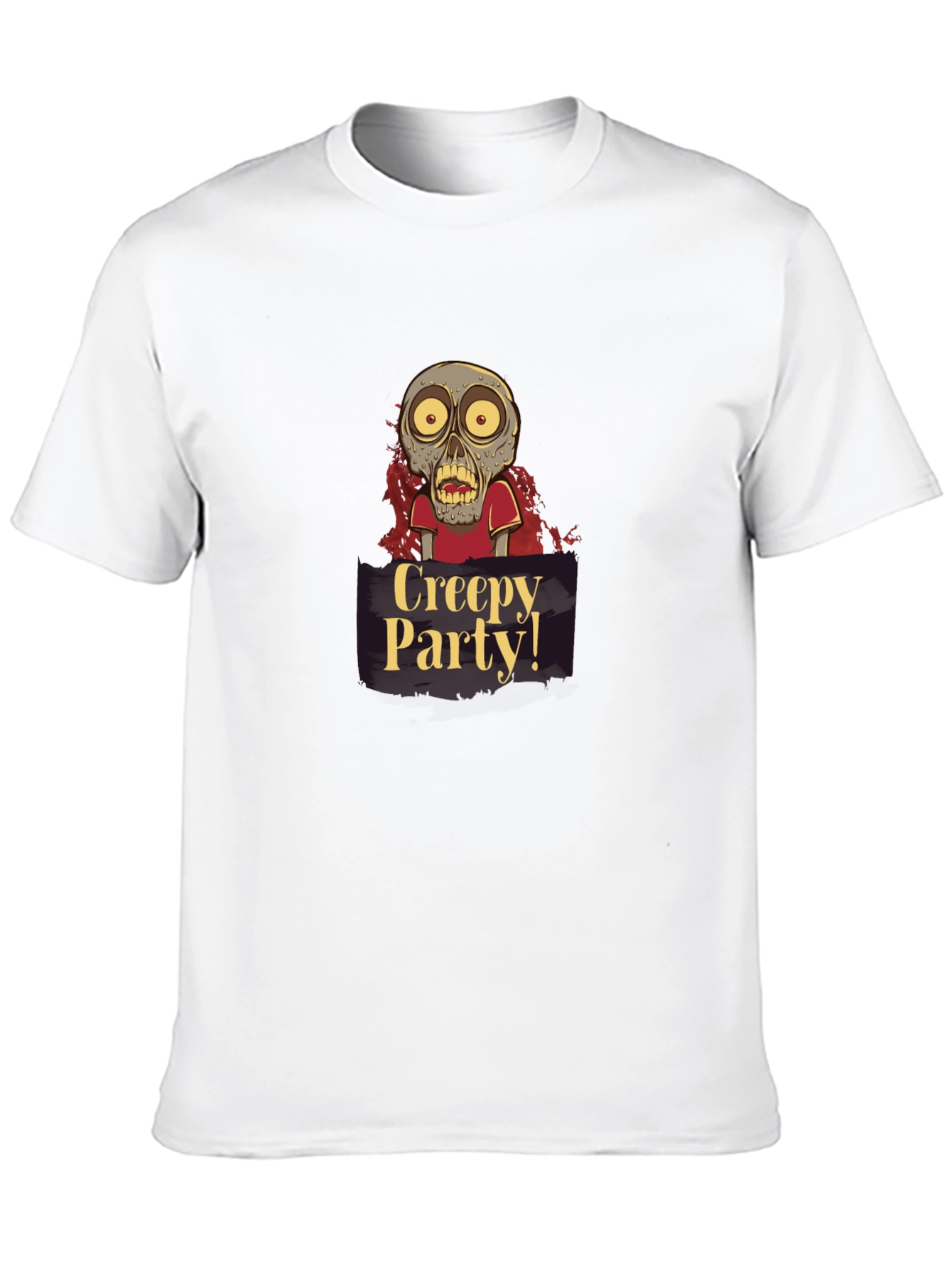 Creepy Party Zombie Graphic Tee - Halloween Apparel