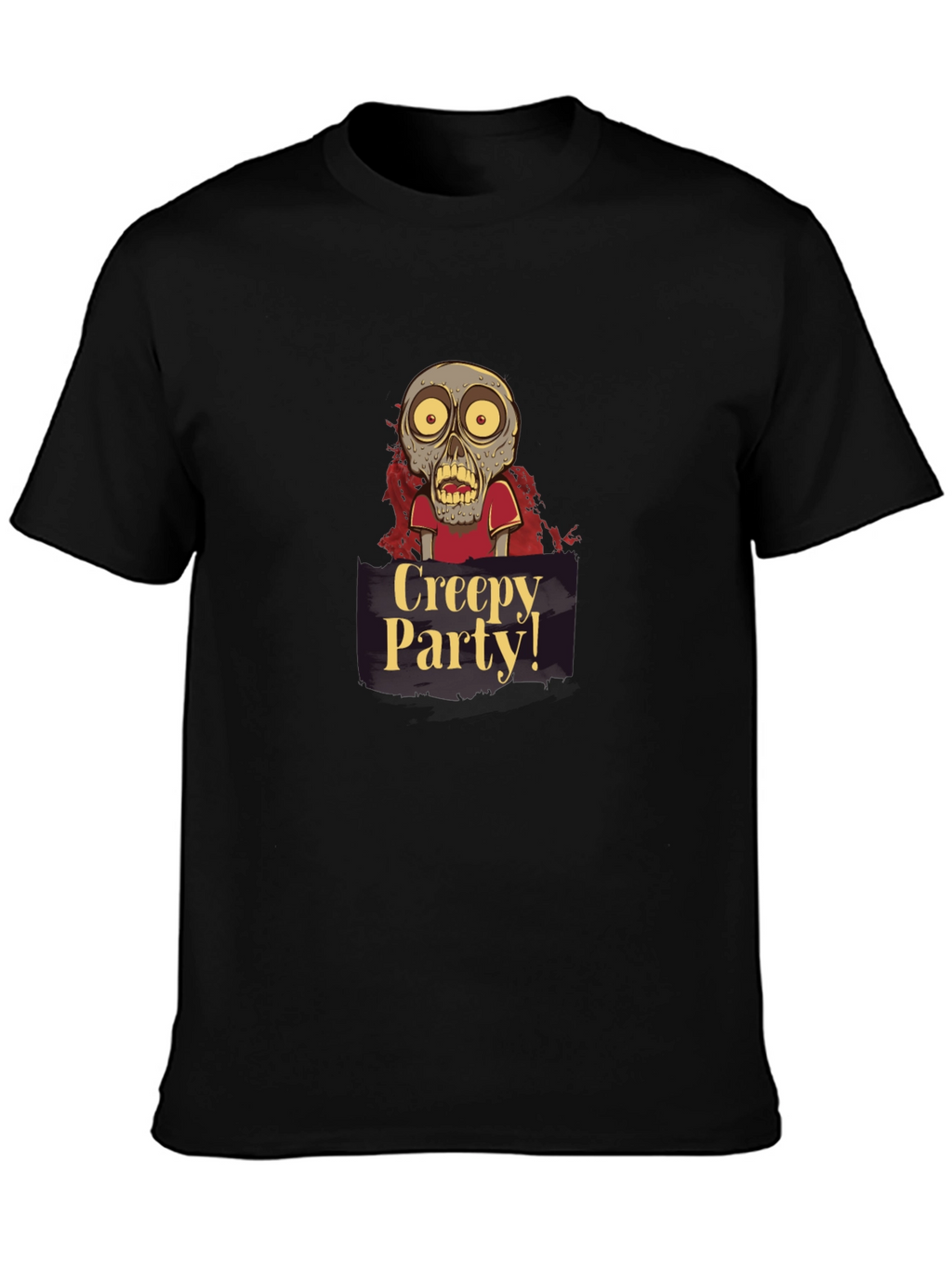 Creepy Party Zombie Graphic Tee - Halloween Apparel