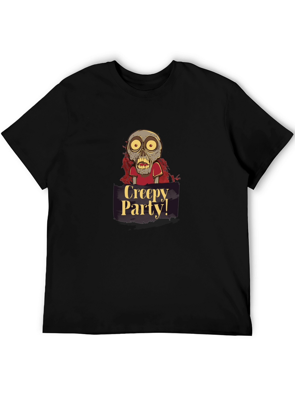 Creepy Party Zombie Graphic Tee - Halloween Apparel