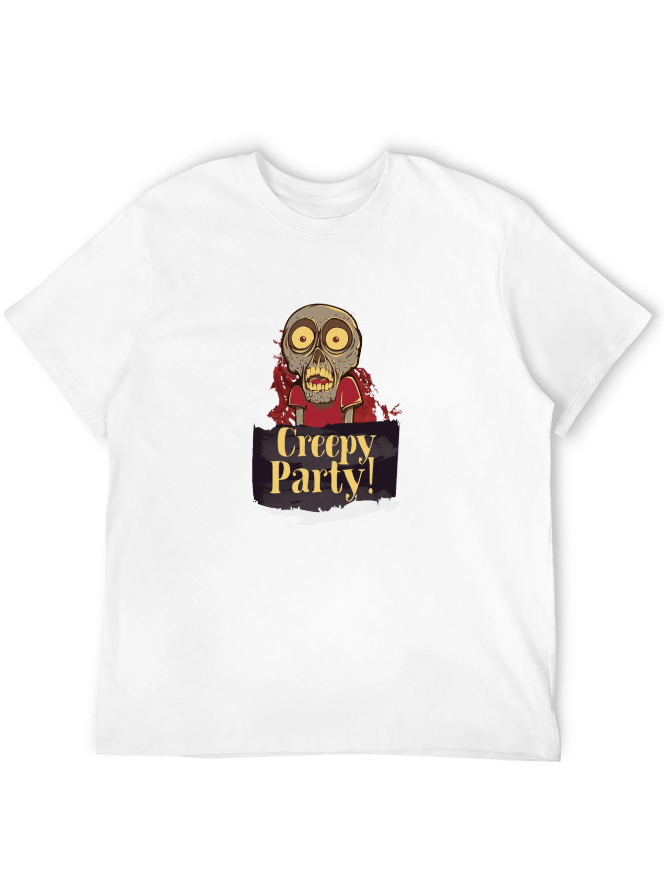 Creepy Party Zombie Graphic Tee - Halloween Apparel