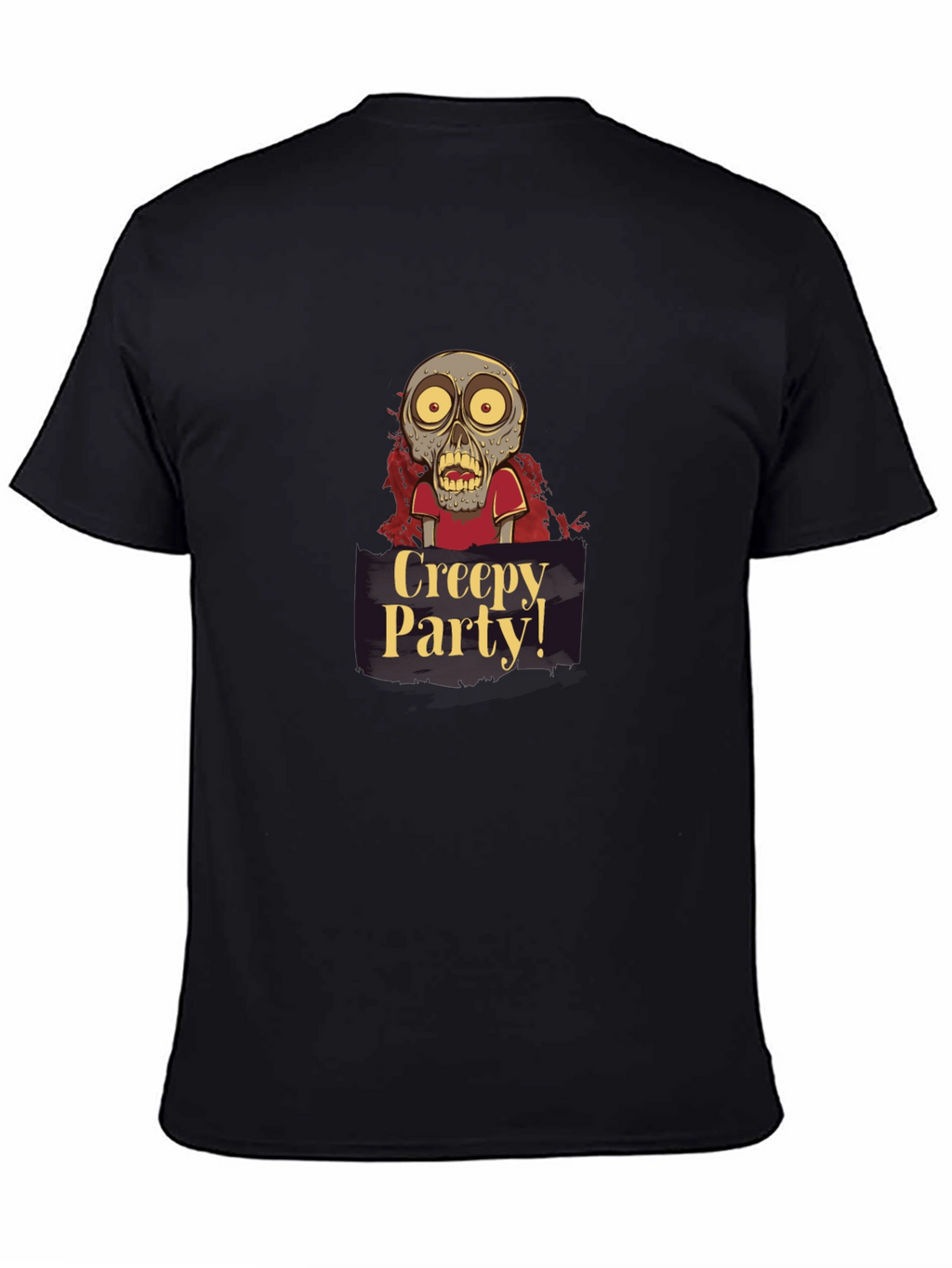 Creepy Party Zombie Graphic Tee - Halloween Apparel