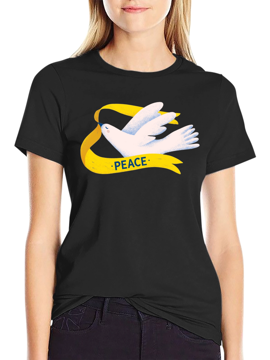 Peace Dove T-Shirt - Black Cotton Graphic Tee