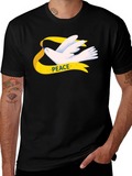 Peace Dove T-Shirt - Black Cotton Graphic Tee