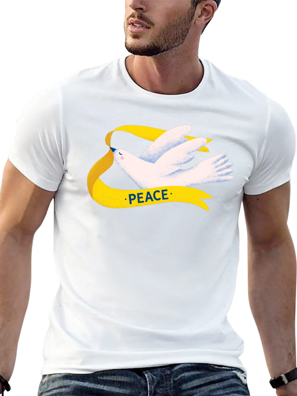 Peace Dove T-Shirt - Black Cotton Graphic Tee
