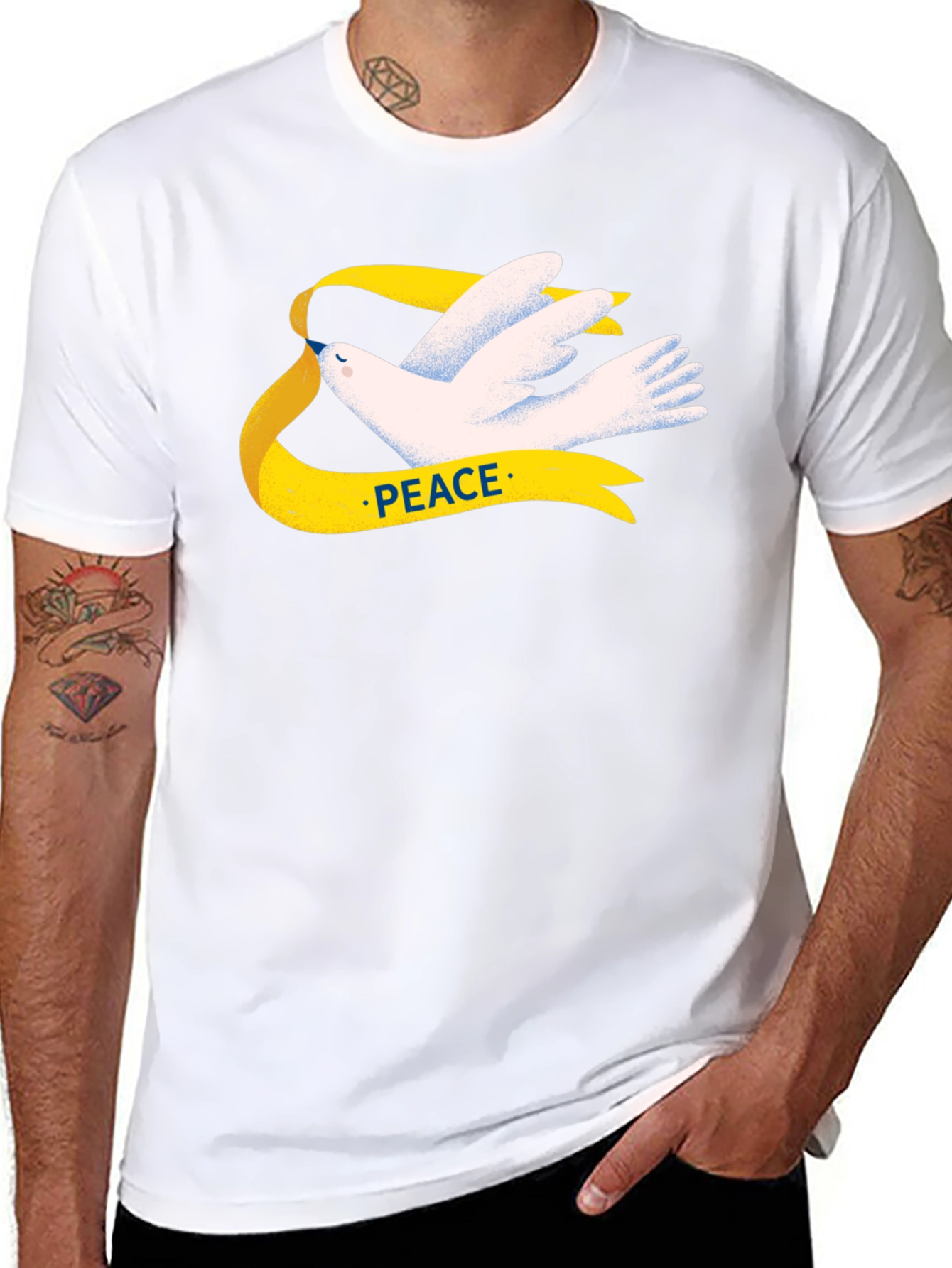 Peace Dove T-Shirt - Black Cotton Graphic Tee