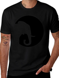 Elephant Moon Graphic Tee - Stylish Black Cotton T-Shirt