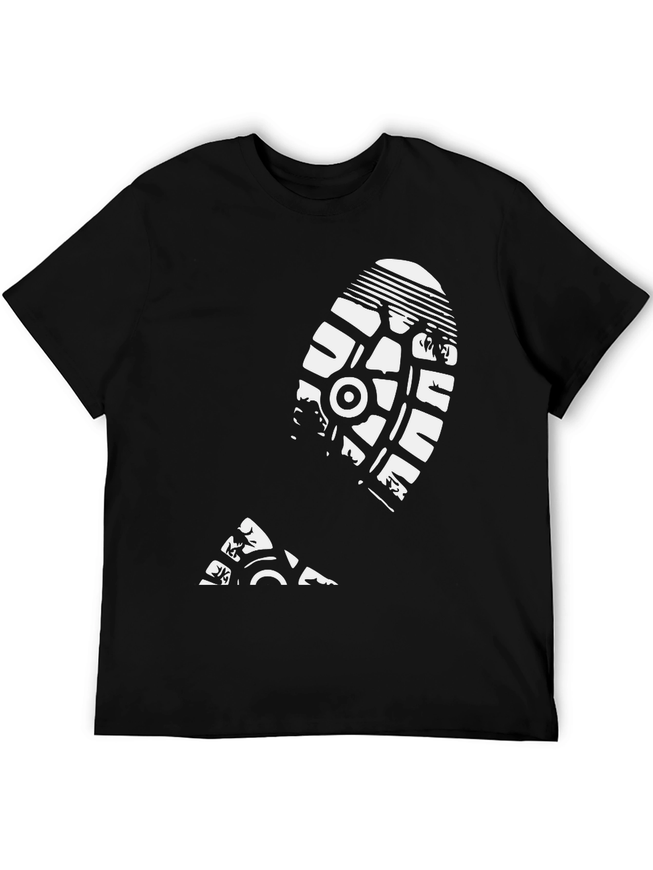 Footprint Graphic Tee - Black Casual Style