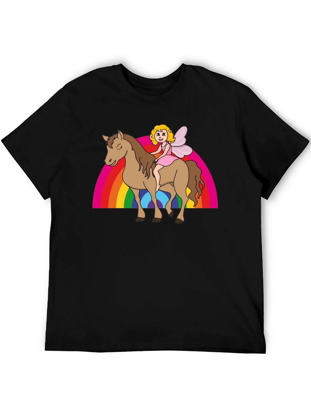 Fairy Riding Horse Rainbow T-Shirt