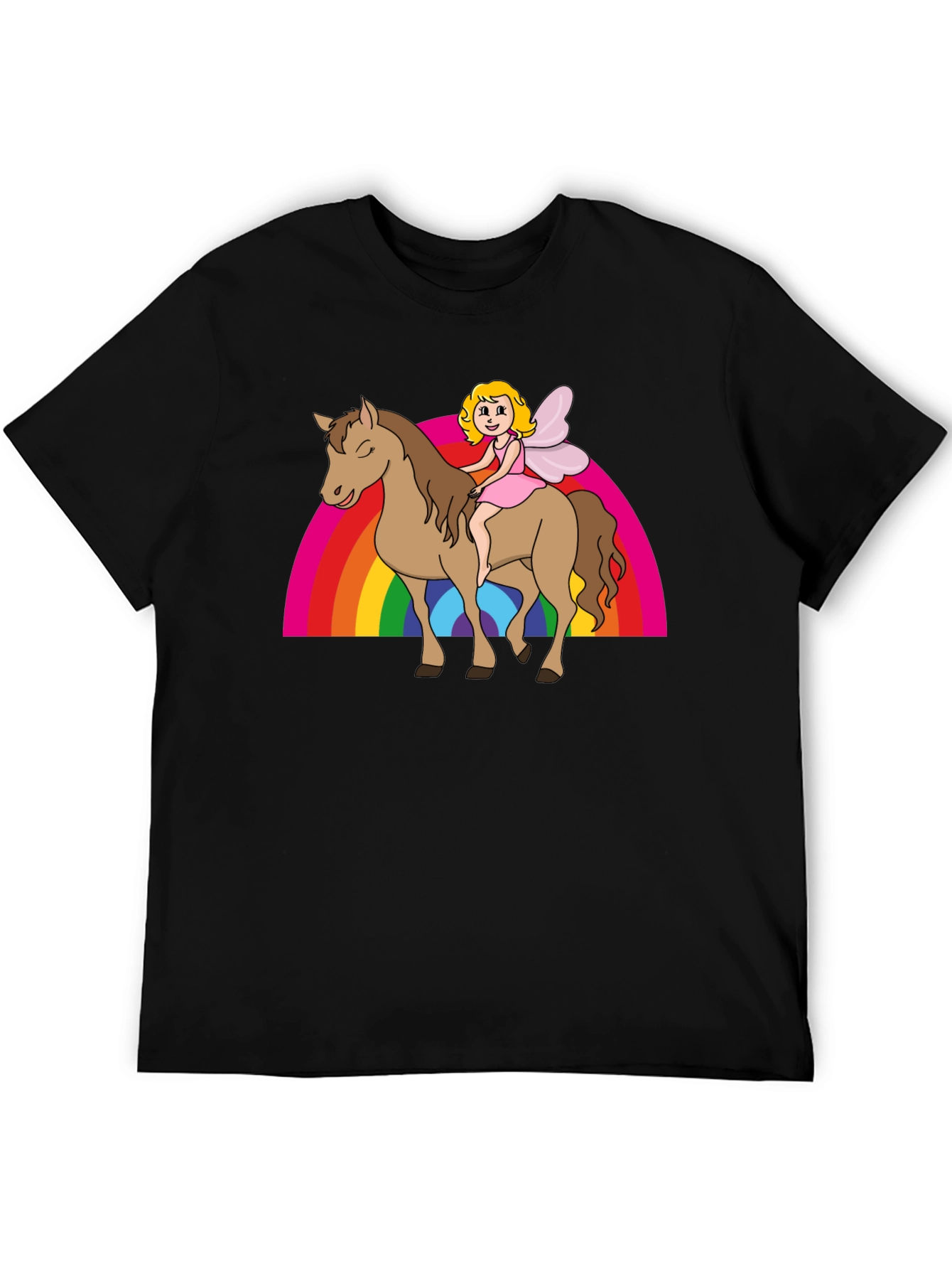 Fairy Riding Horse Rainbow T-Shirt
