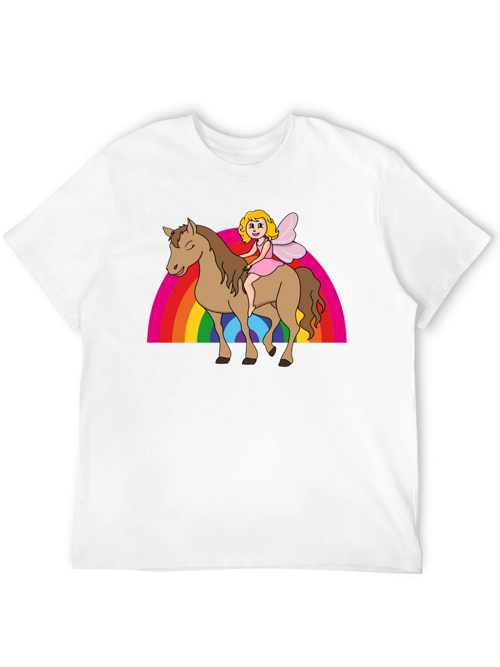 Fairy Riding Horse Rainbow T-Shirt