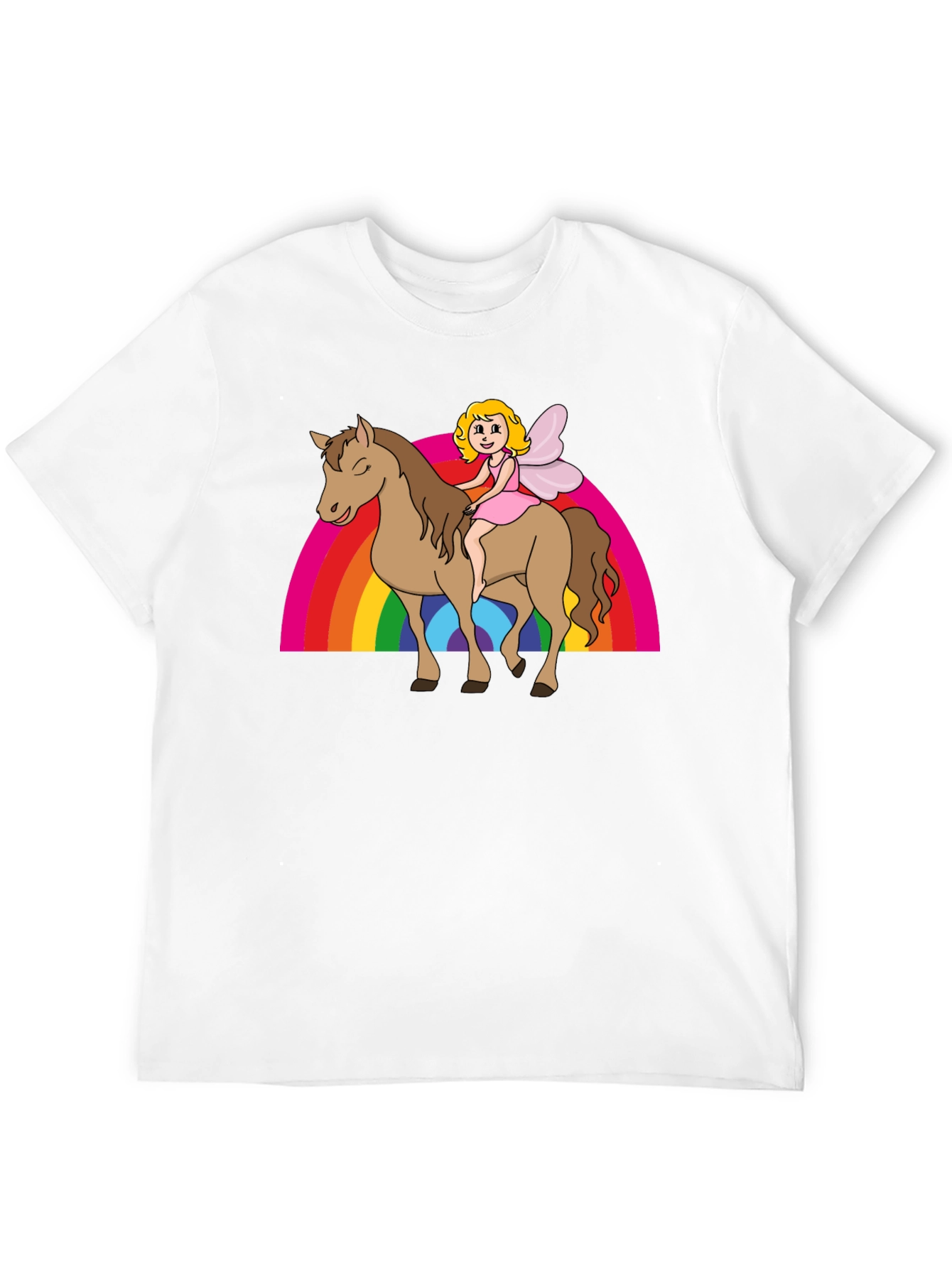 Fairy Riding Horse Rainbow T-Shirt