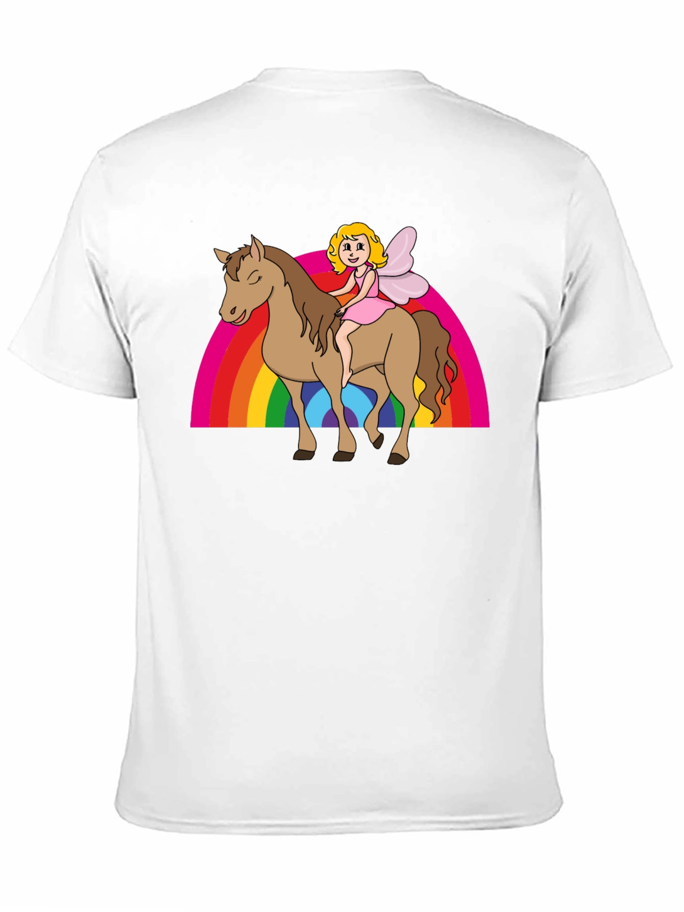 Fairy Riding Horse Rainbow T-Shirt