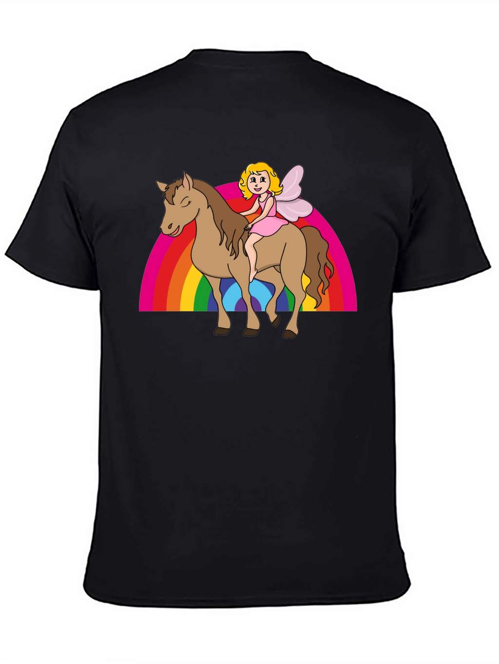 Fairy Riding Horse Rainbow T-Shirt
