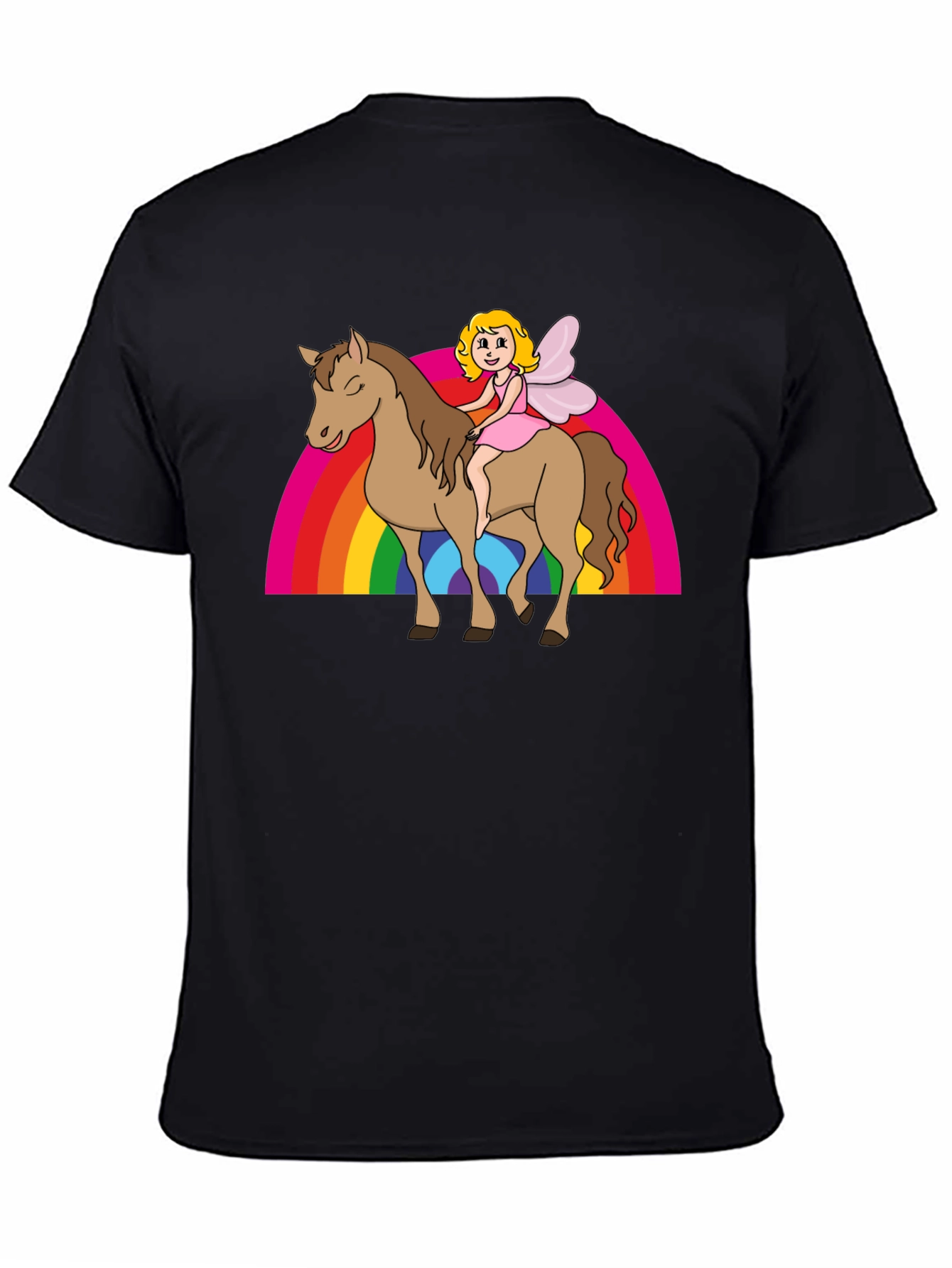 Fairy Riding Horse Rainbow T-Shirt