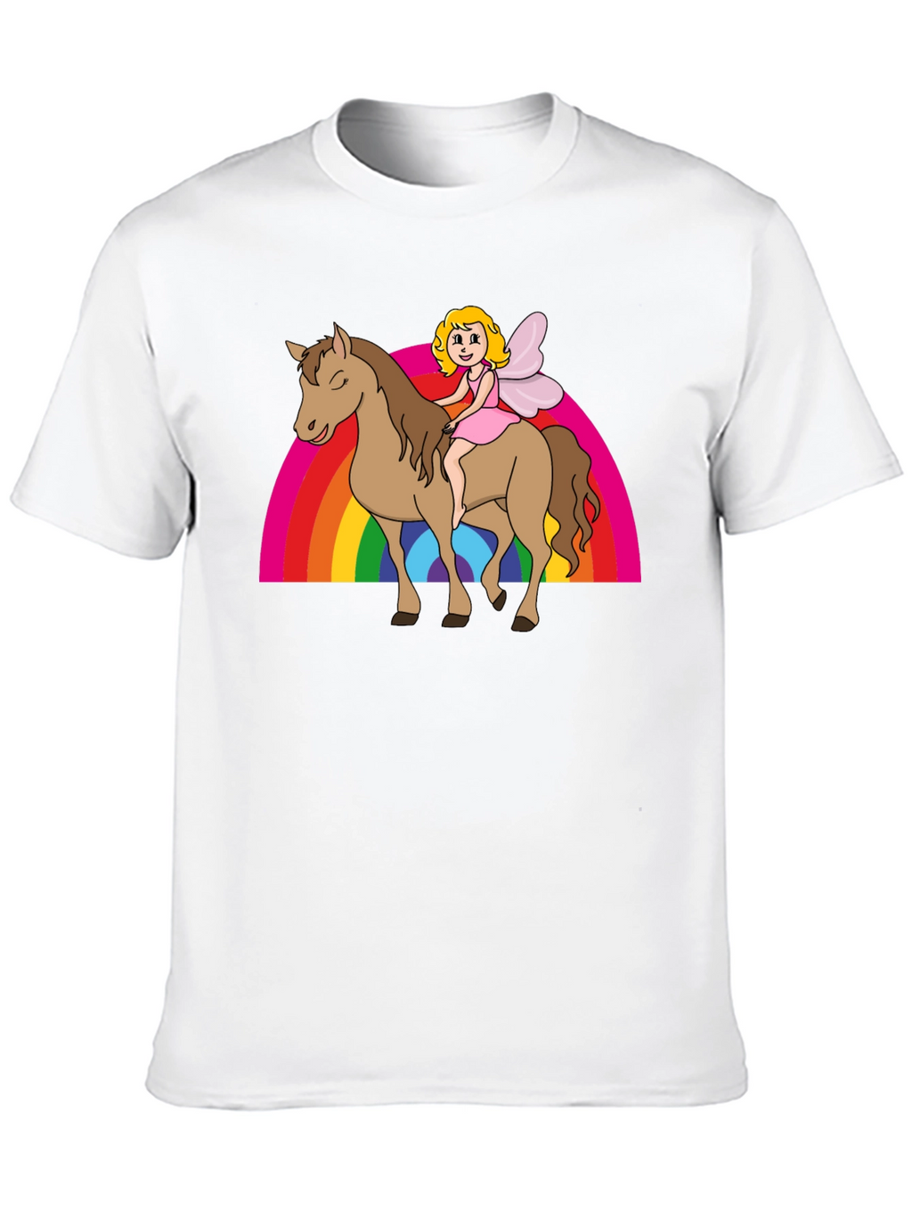 Fairy Riding Horse Rainbow T-Shirt