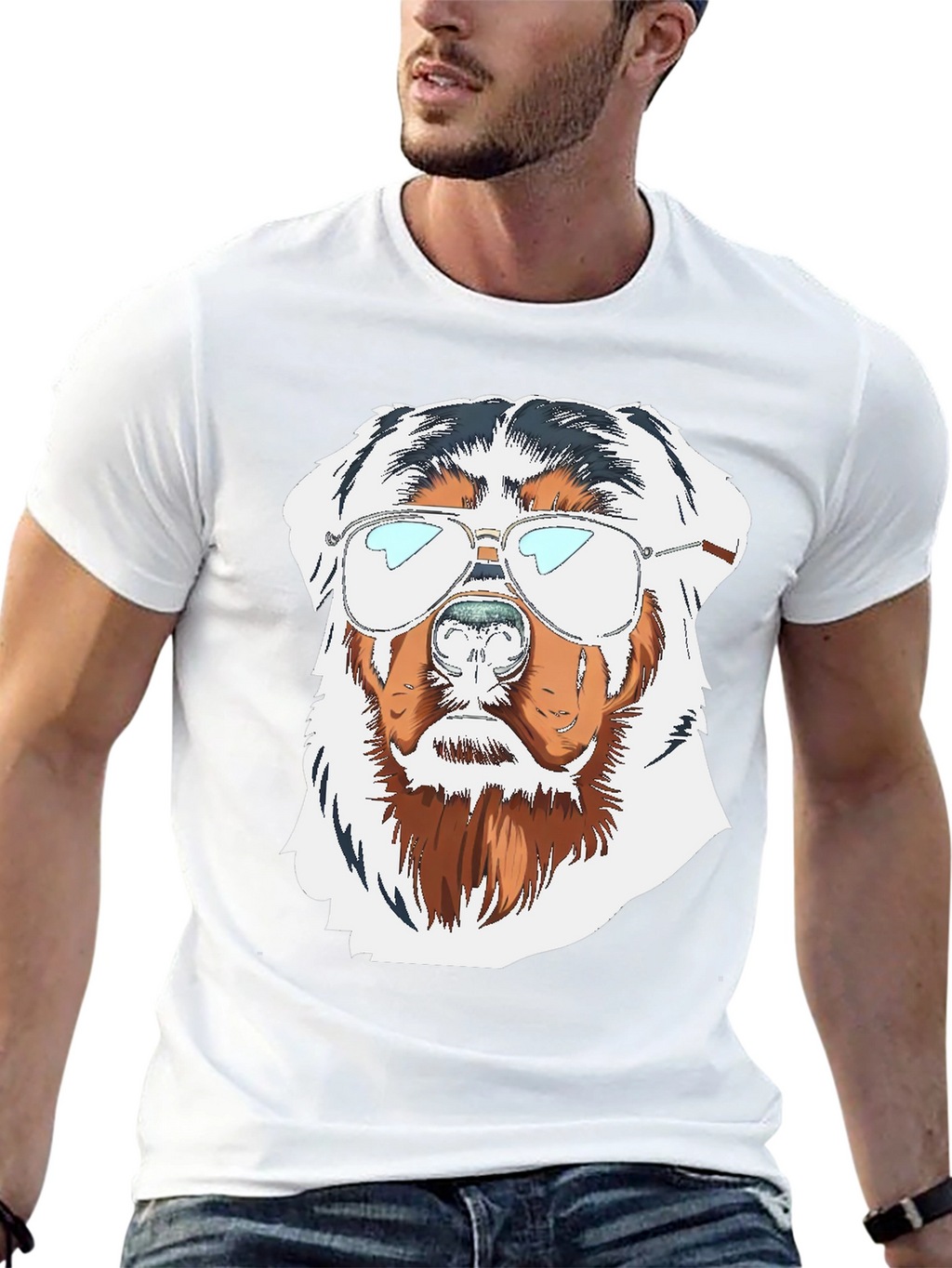 Cool Dog Graphic Tee - Black Cotton T-Shirt