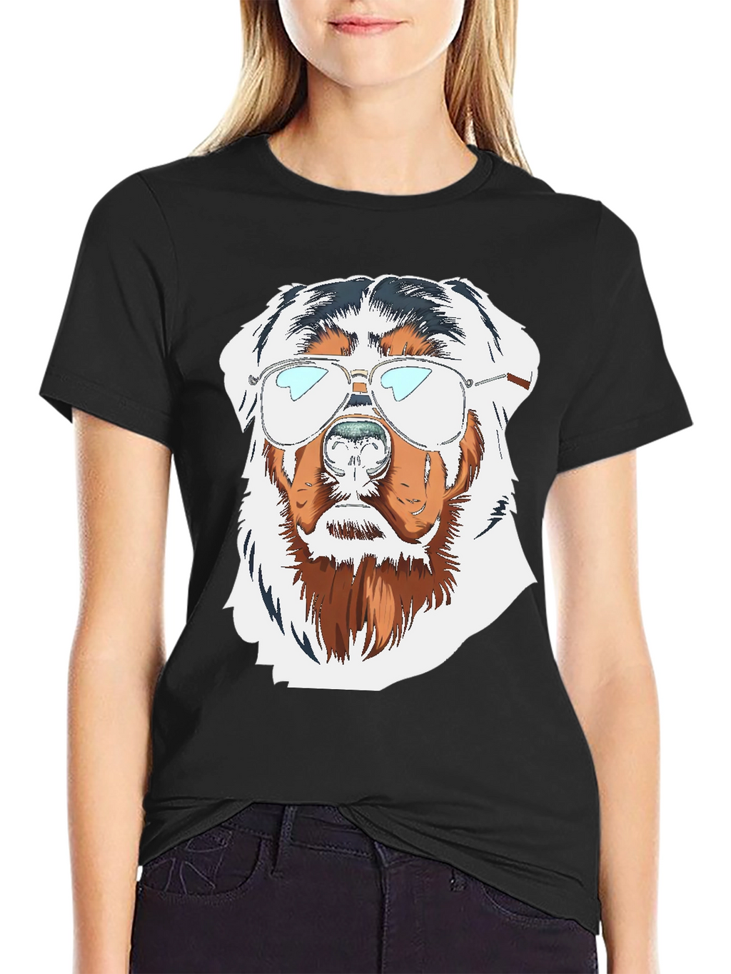Cool Dog Graphic Tee - Black Cotton T-Shirt