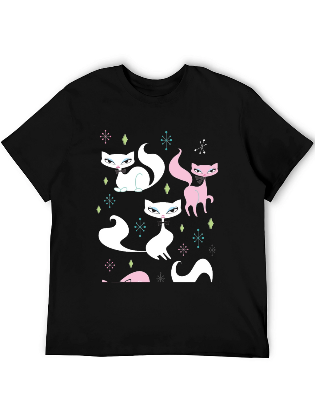 Retro Cat T-Shirt - Mid-Century Modern Style