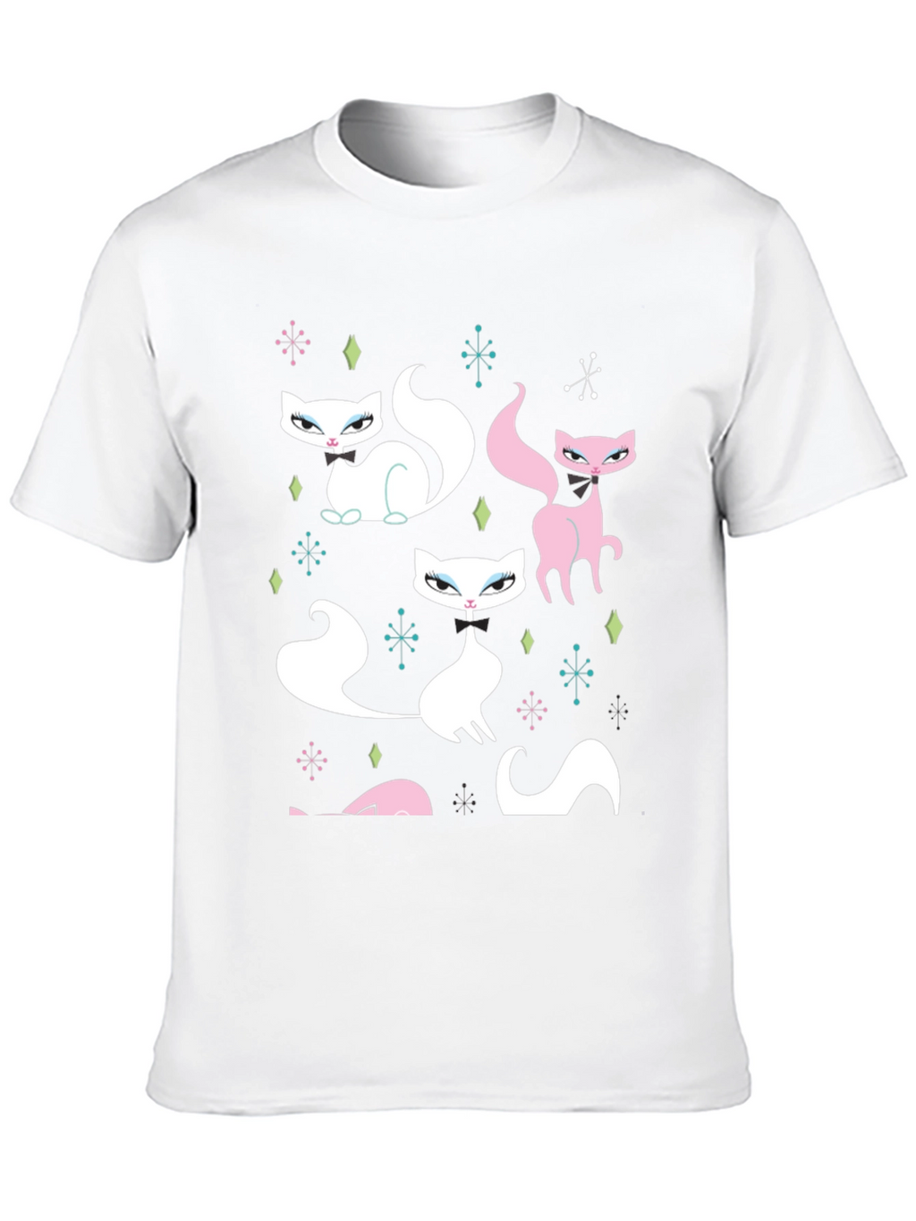 Retro Cat T-Shirt - Mid-Century Modern Style