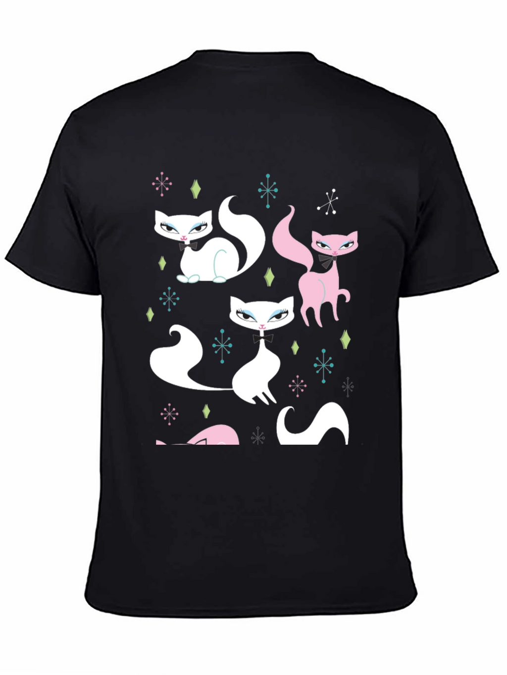 Retro Cat T-Shirt - Mid-Century Modern Style