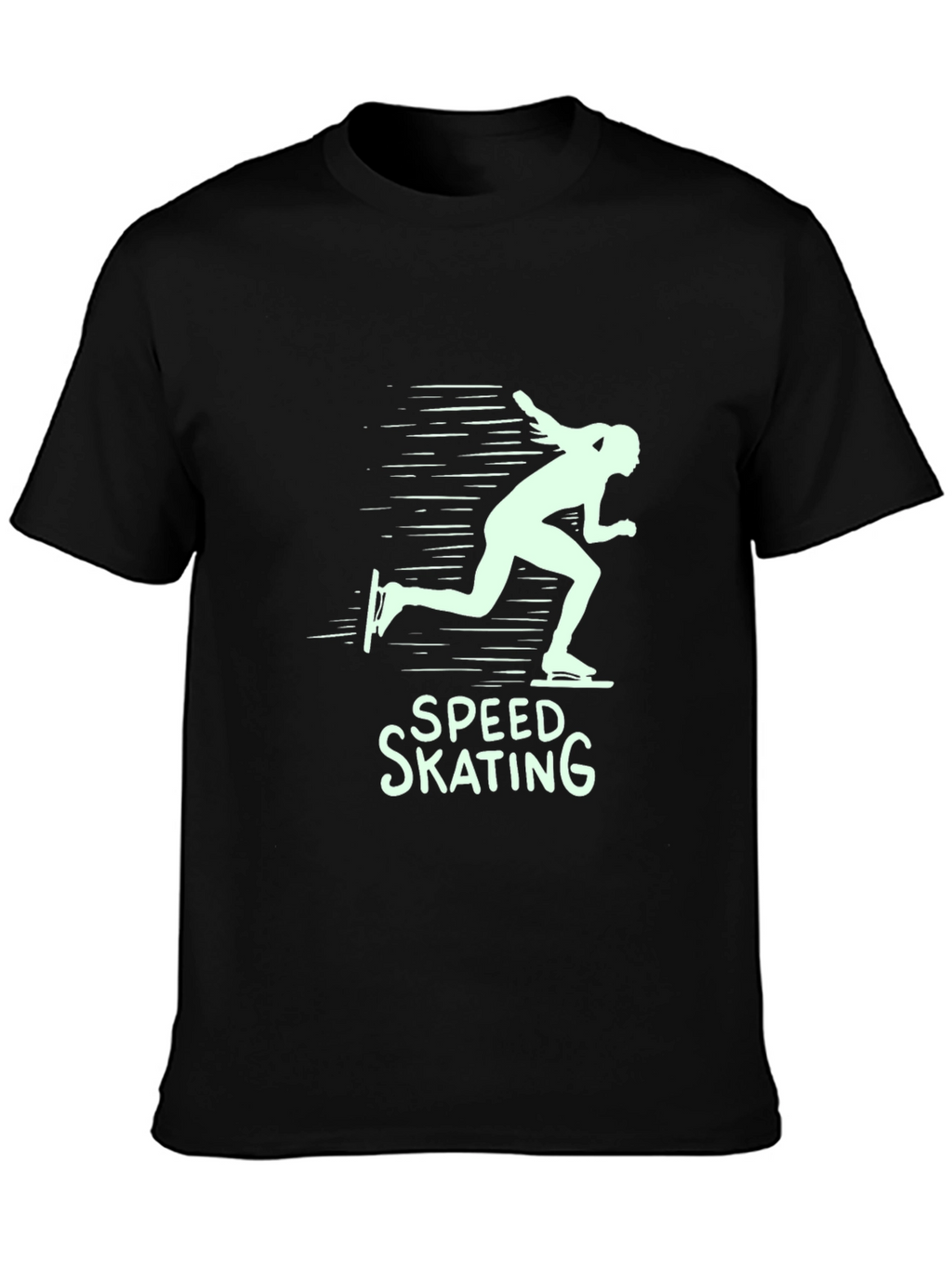 Speed Skating Graphic T-Shirt - Black Cotton Tee