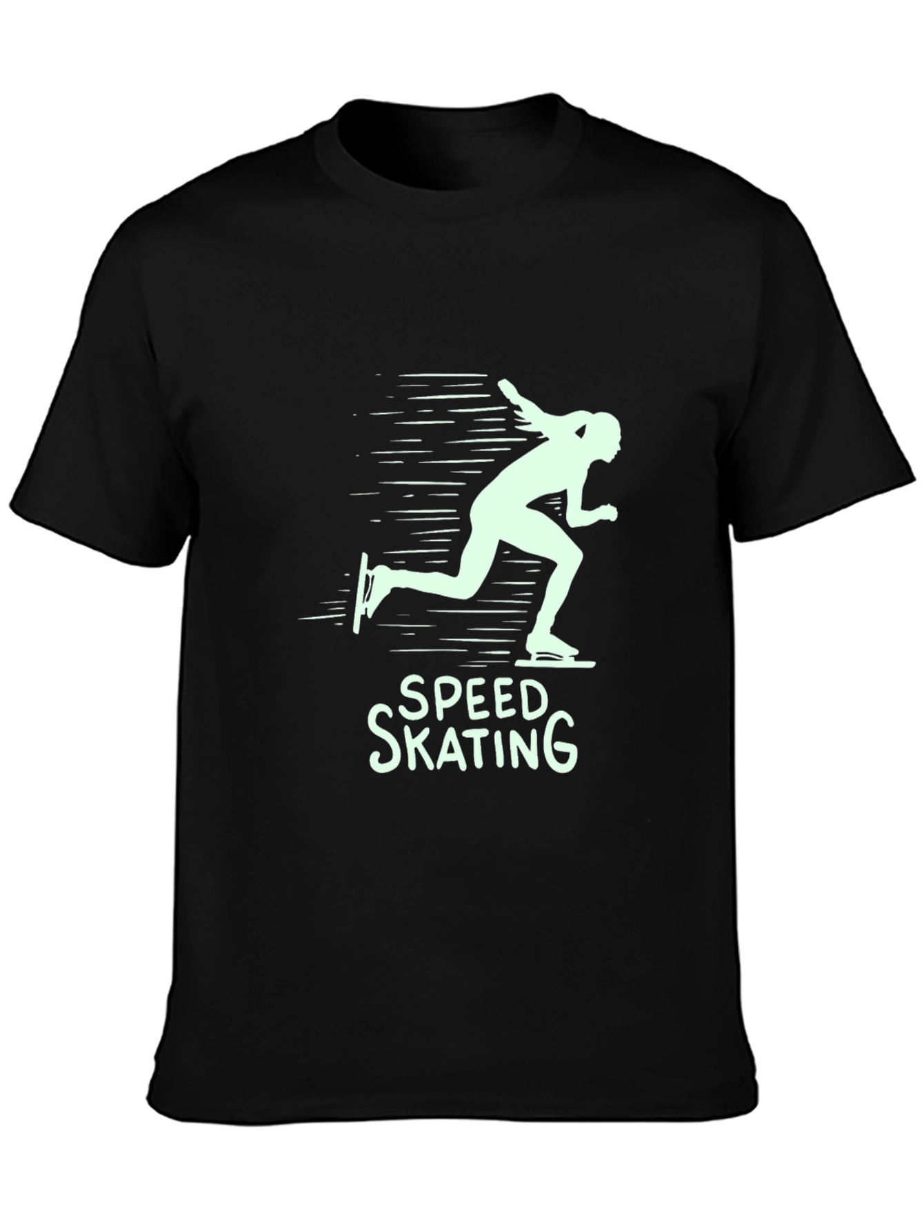 Speed Skating Graphic T-Shirt - Black Cotton Tee