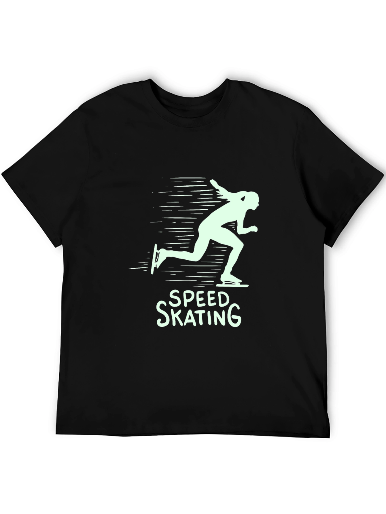Speed Skating Graphic T-Shirt - Black Cotton Tee