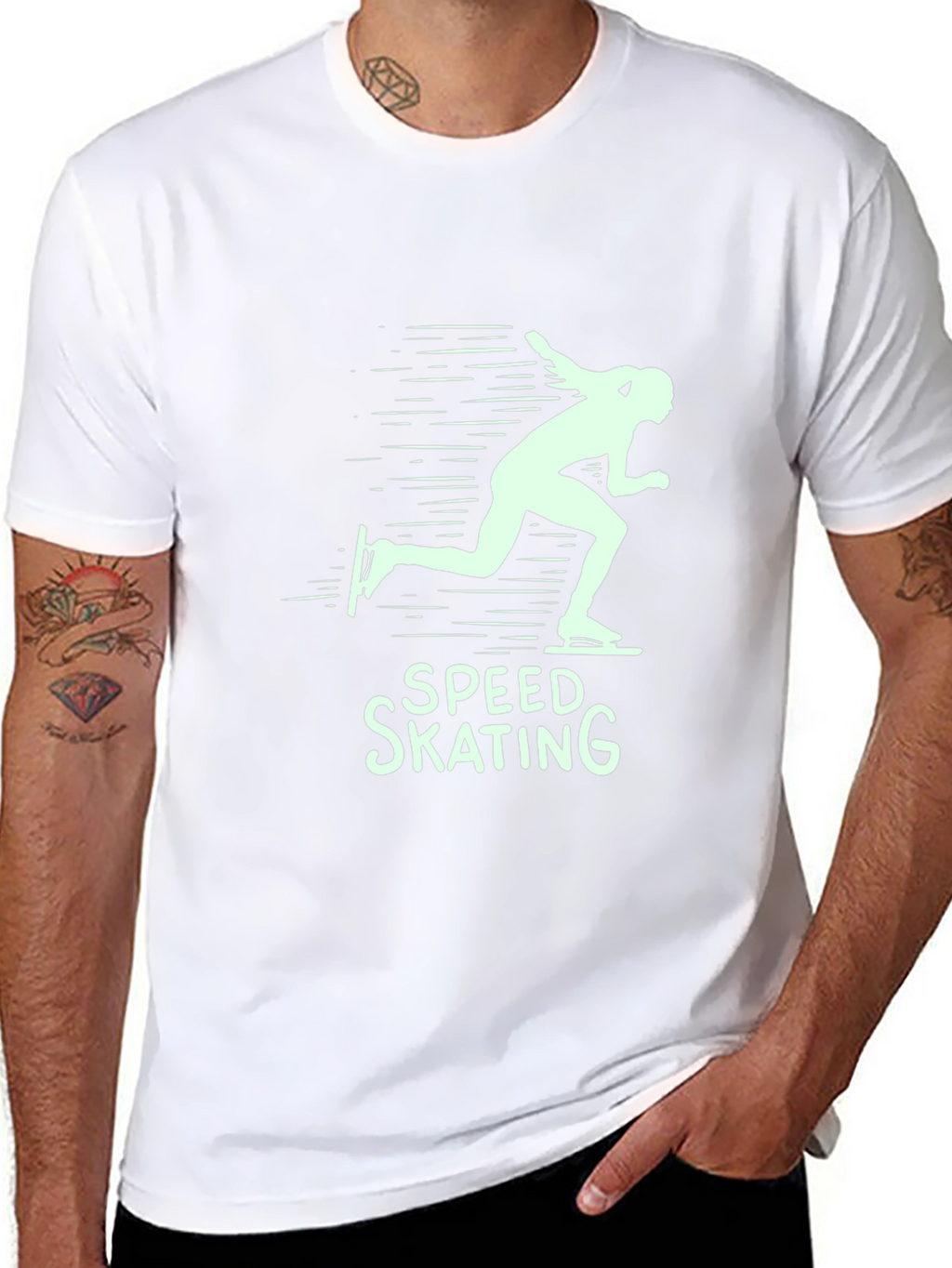 Speed Skating Graphic T-Shirt - Black Cotton Tee