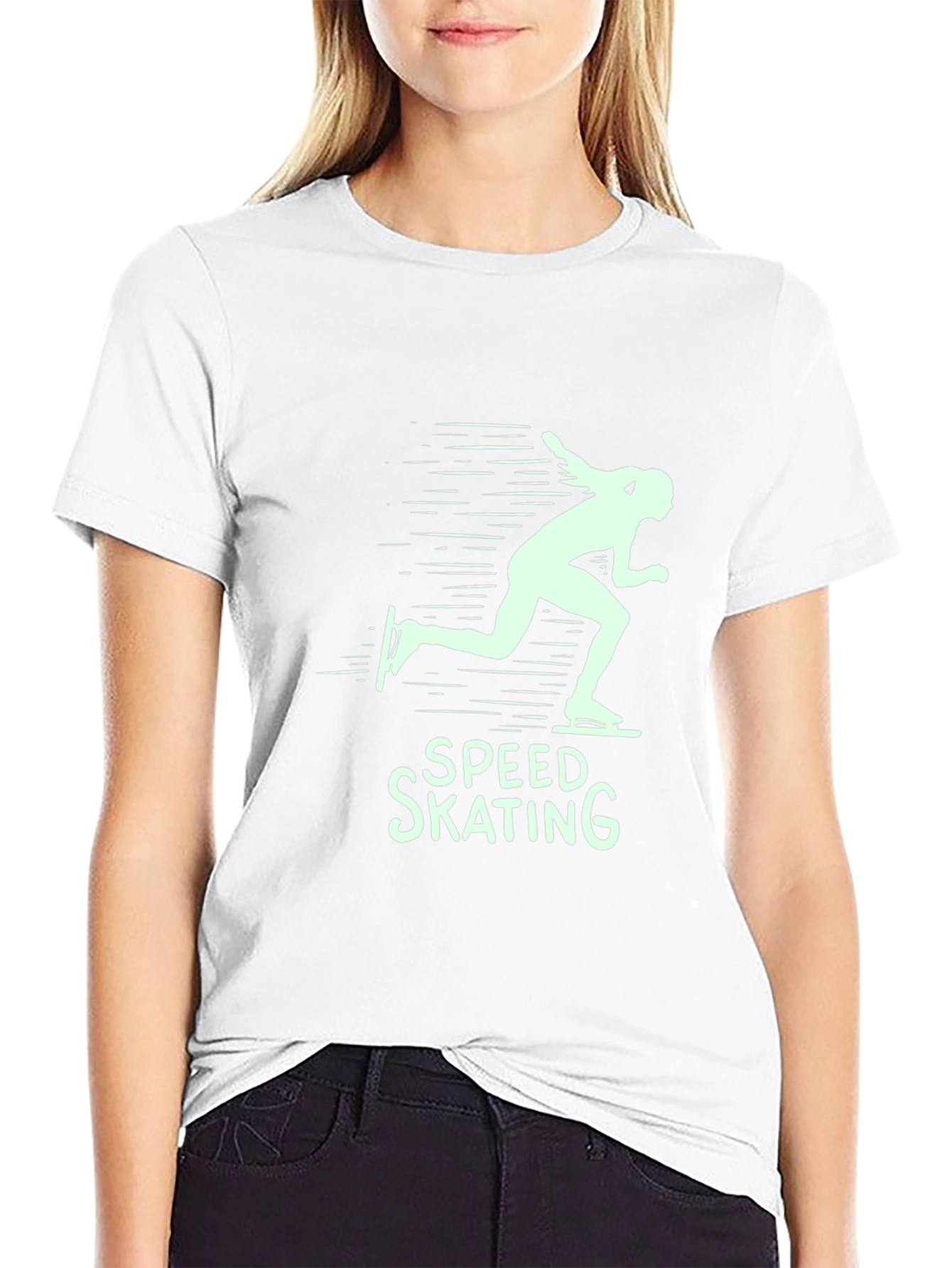 Speed Skating Graphic T-Shirt - Black Cotton Tee