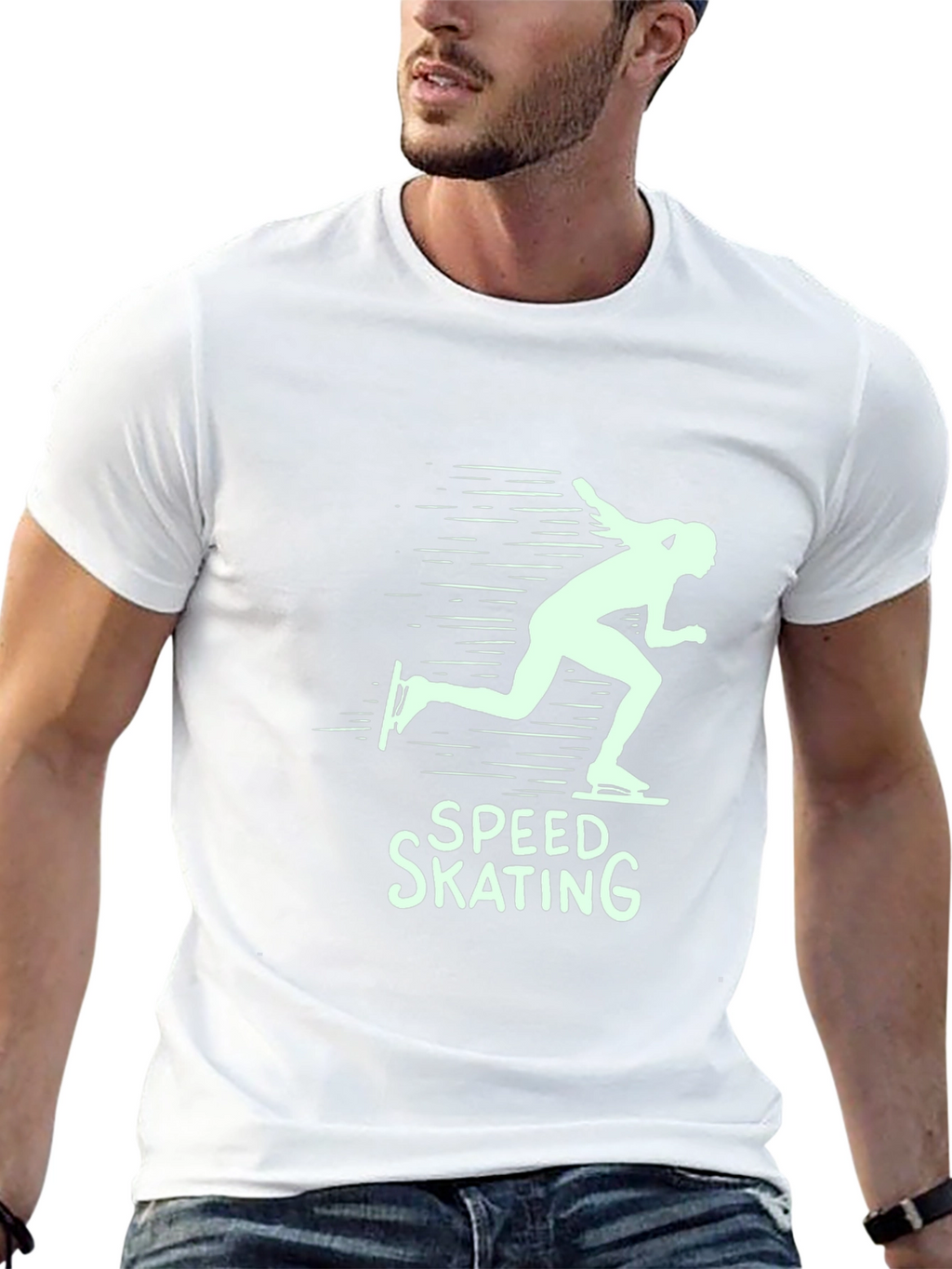 Speed Skating Graphic T-Shirt - Black Cotton Tee