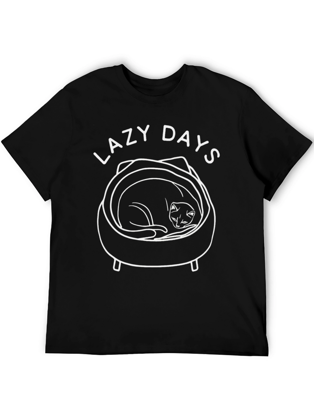 Lazy Days Cat T-Shirt - Black