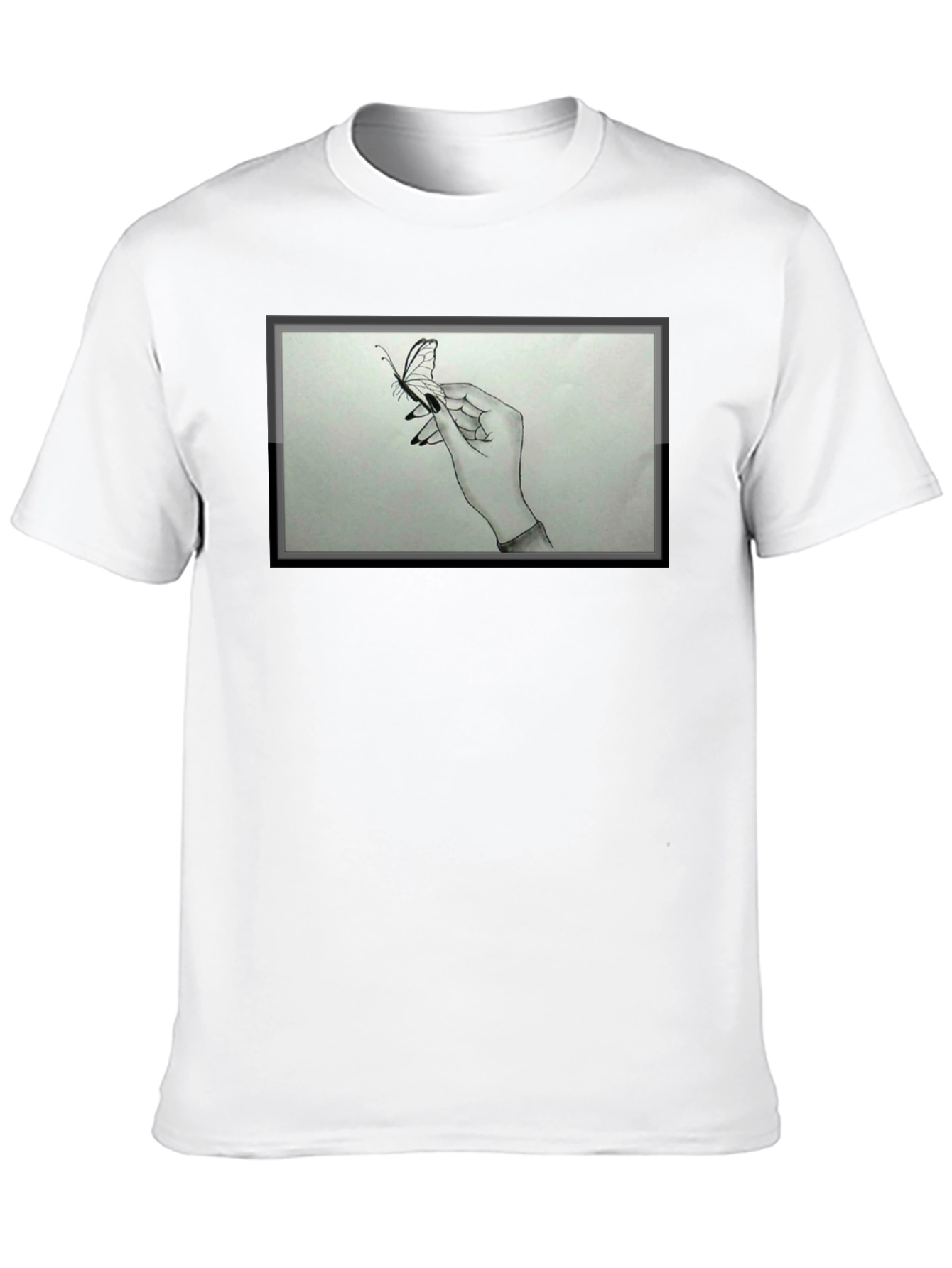 Butterfly Hand Graphic Tee - Black