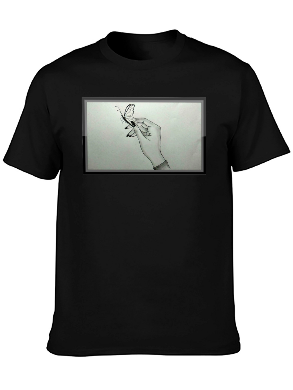 Butterfly Hand Graphic Tee - Black