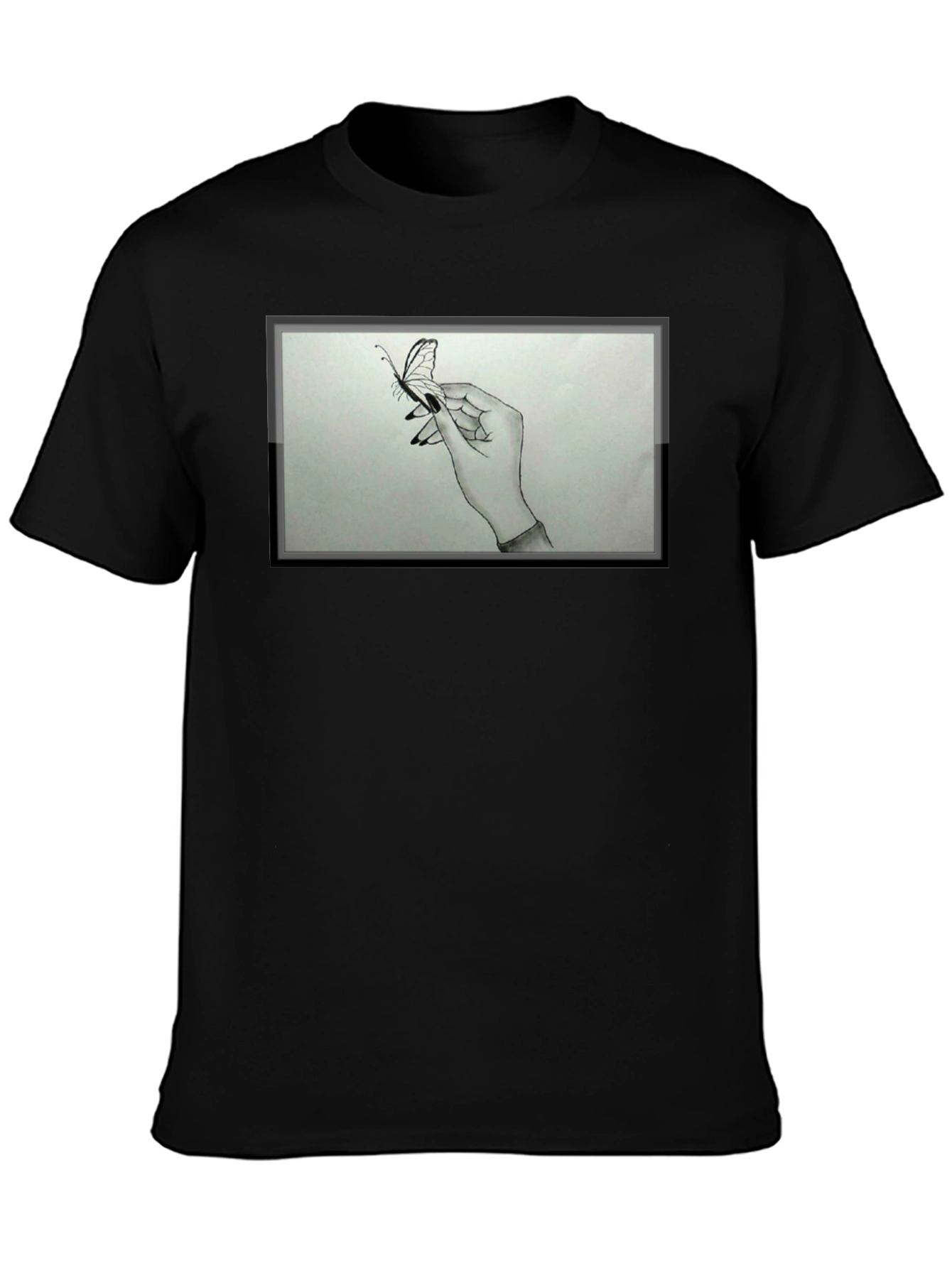 Butterfly Hand Graphic Tee - Black