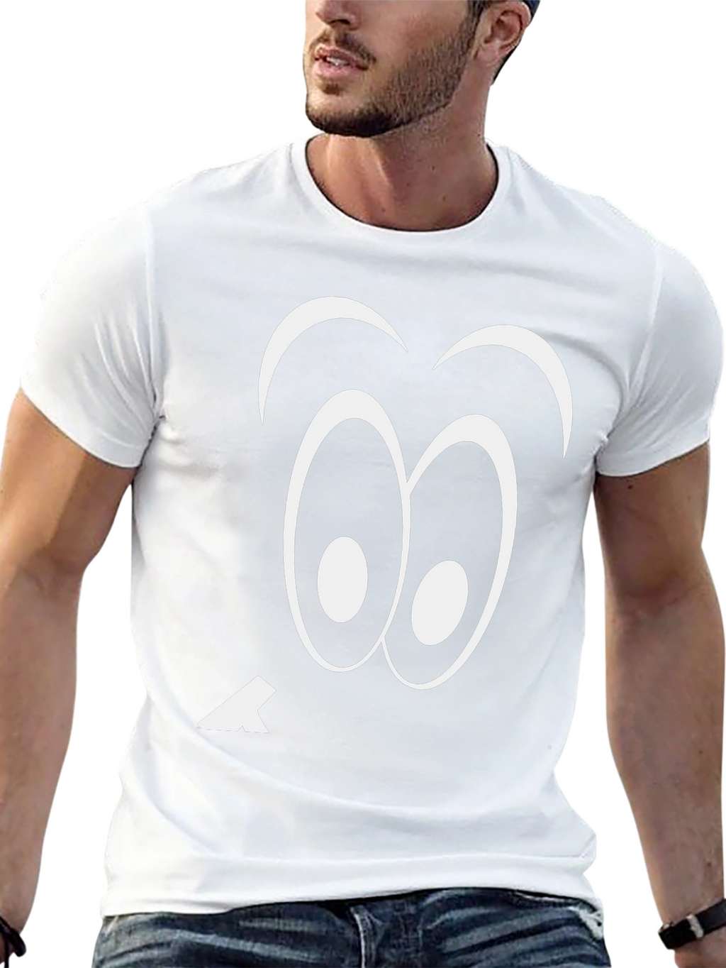 Funny Googly Eyes Black T-Shirt Quirky Tee