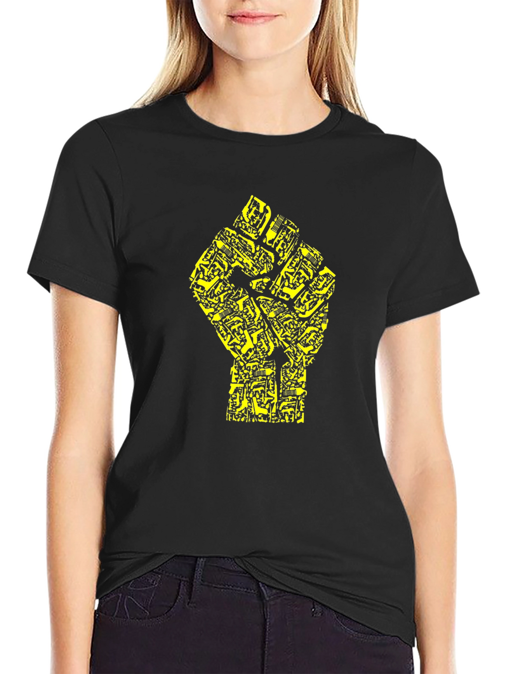 Black Power Fist Circuit Board T-Shirt