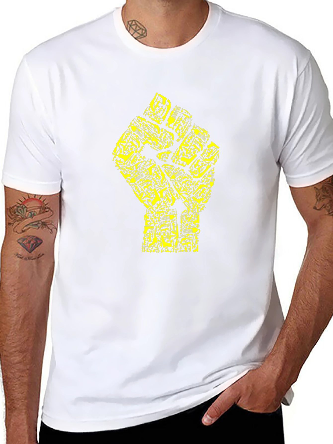 Black Power Fist Circuit Board T-Shirt
