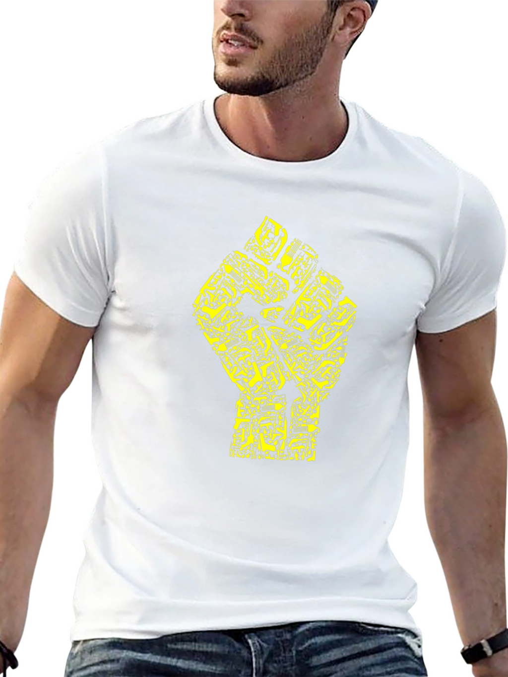 Black Power Fist Circuit Board T-Shirt