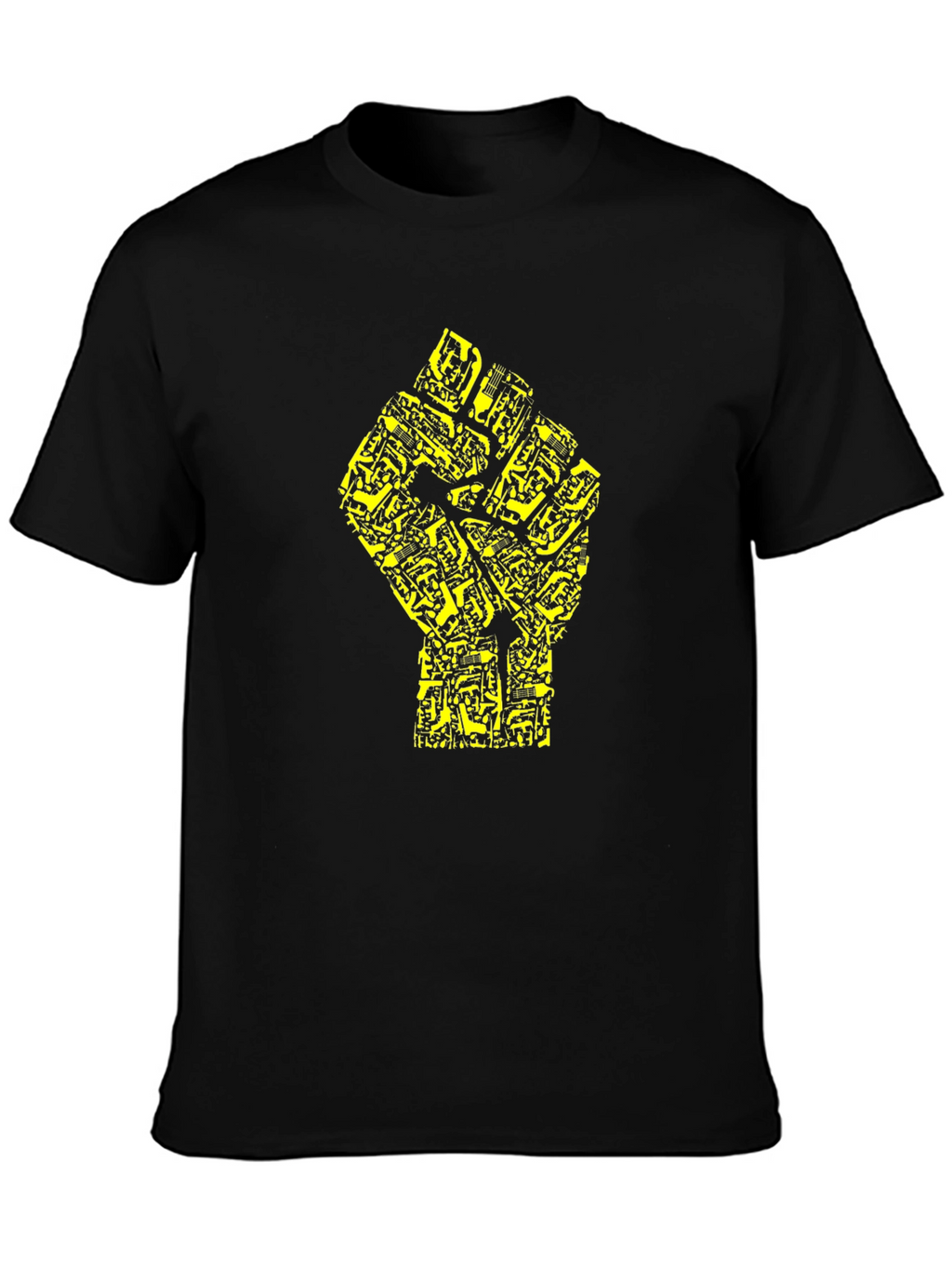 Black Power Fist Circuit Board T-Shirt