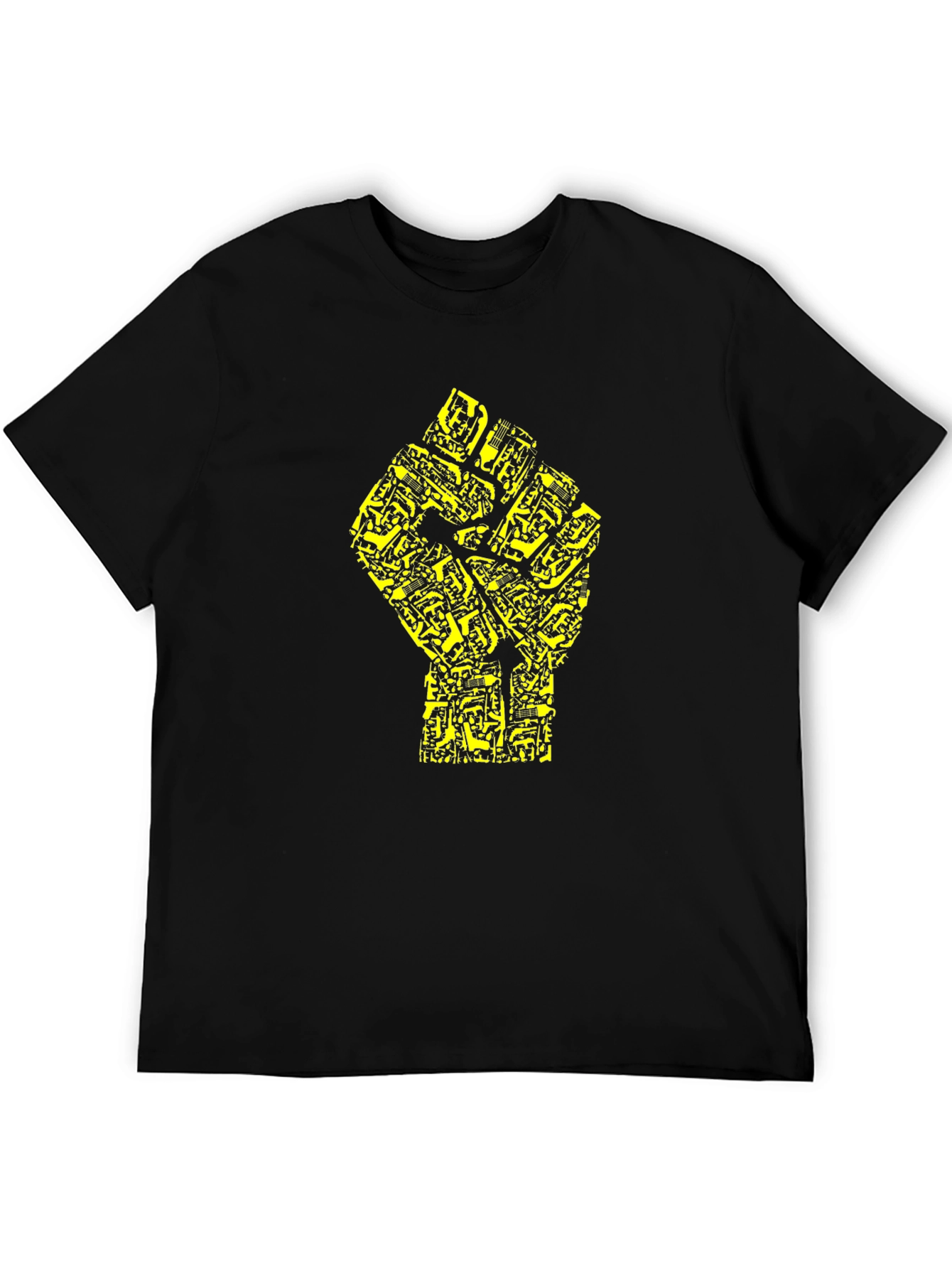 Black Power Fist Circuit Board T-Shirt