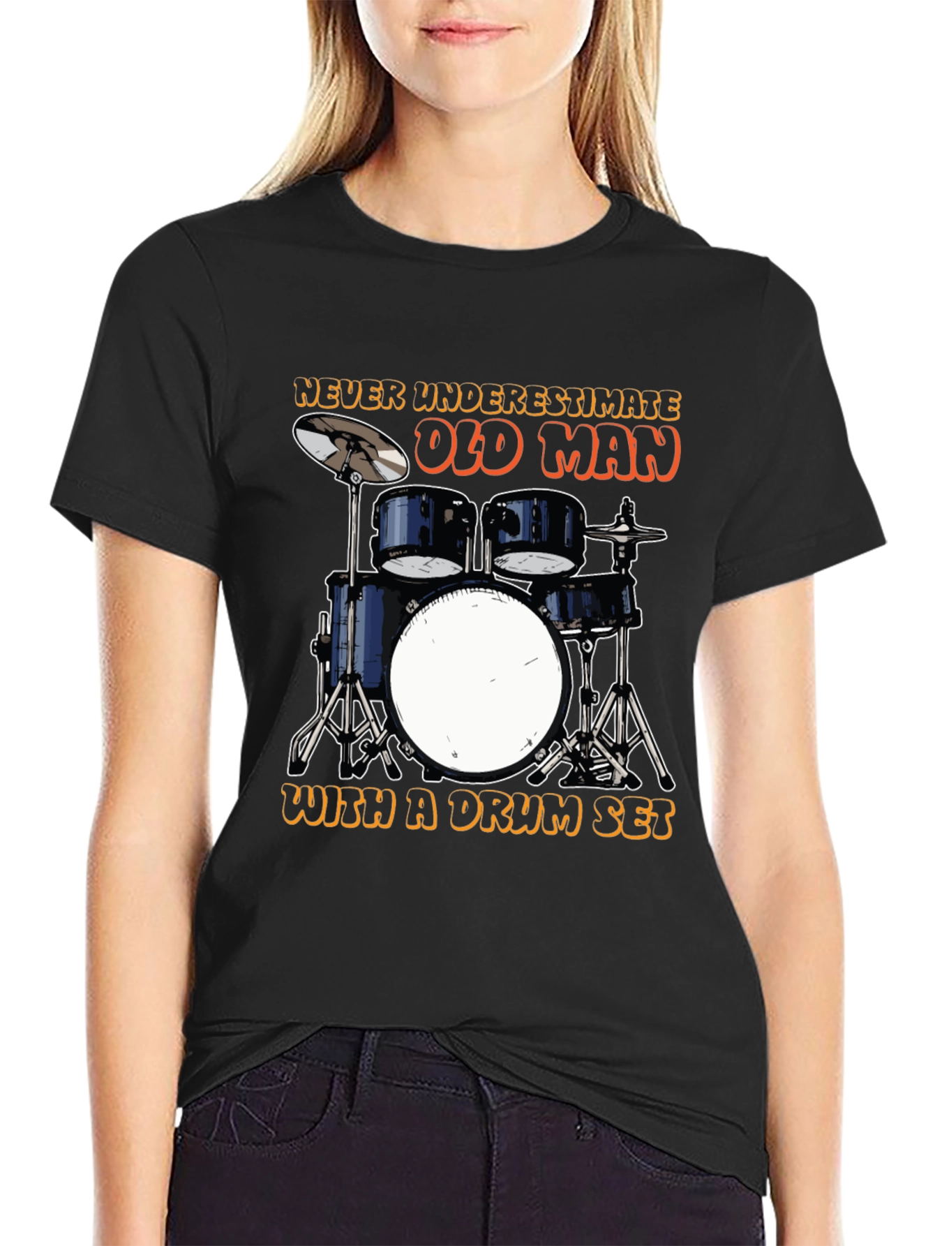 Drummer Old Man T-Shirt - Music Lover Tee