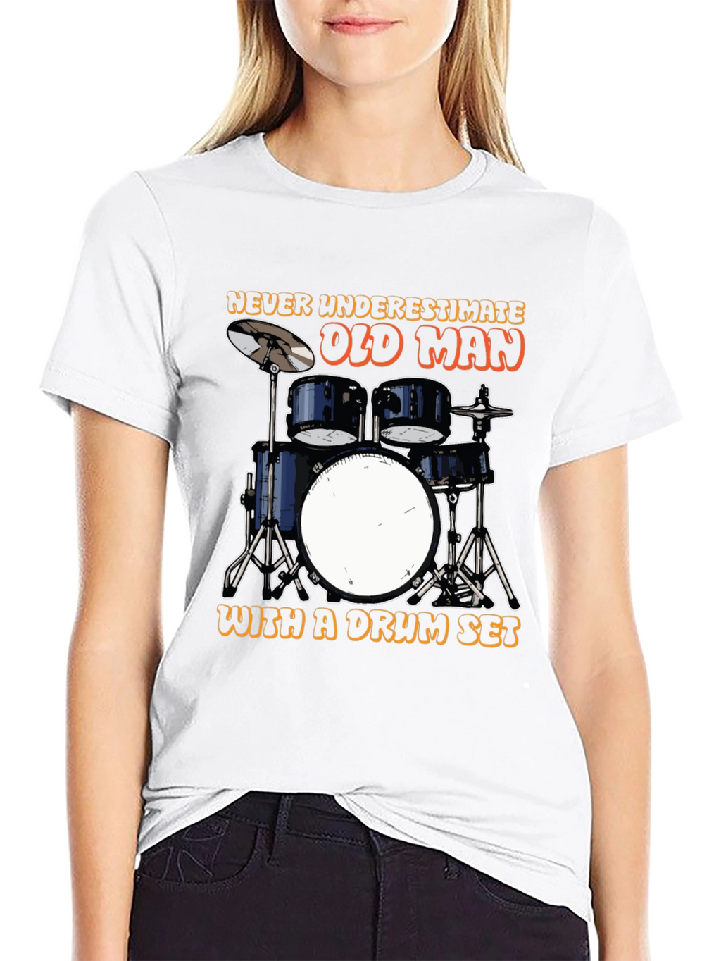Drummer Old Man T-Shirt - Music Lover Tee
