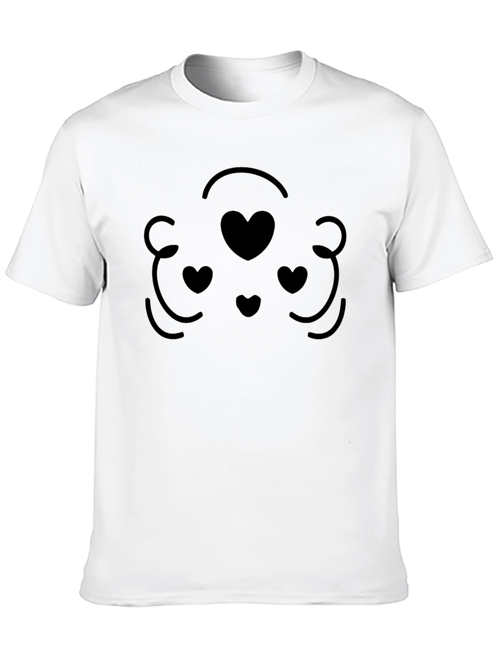 Heart Face Black T-Shirt